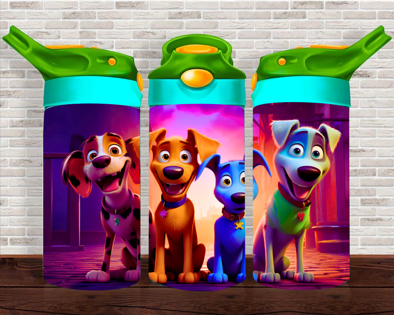 Happy Doggies - 12 oz Tumbler Wrap - Vinyl Transfers