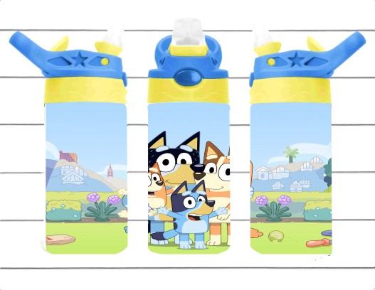 Blue Character Dog - 12 oz Tumbler Wrap - Vinyl Transfers