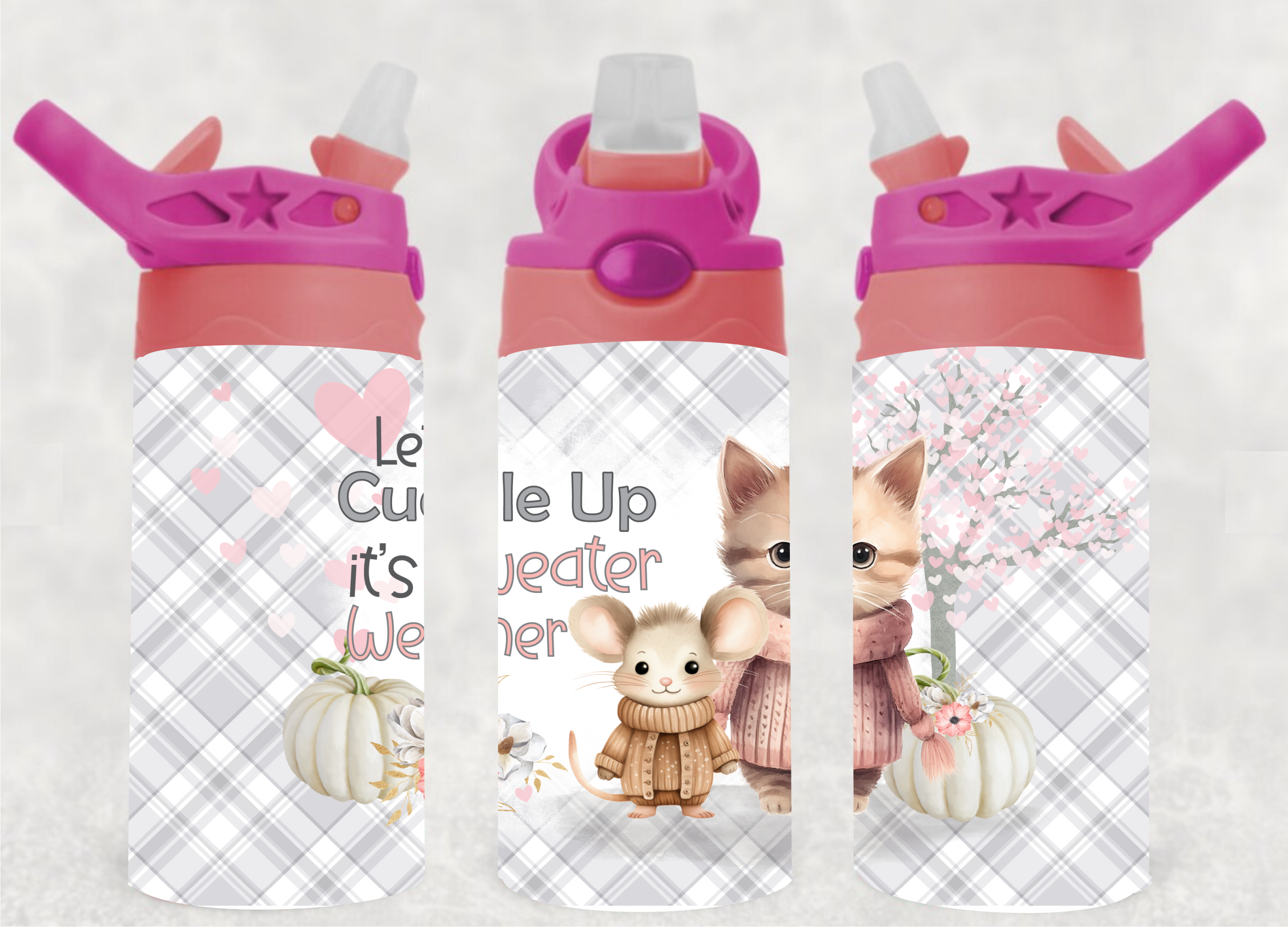 Let's Cuddle Up It's Sweater Weather - 12 oz Tumbler Wrap - Vinyl Transfers