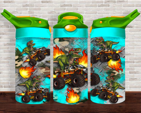 Dinos & Monster Trucks- 12 oz Tumbler Wrap - Vinyl Transfers