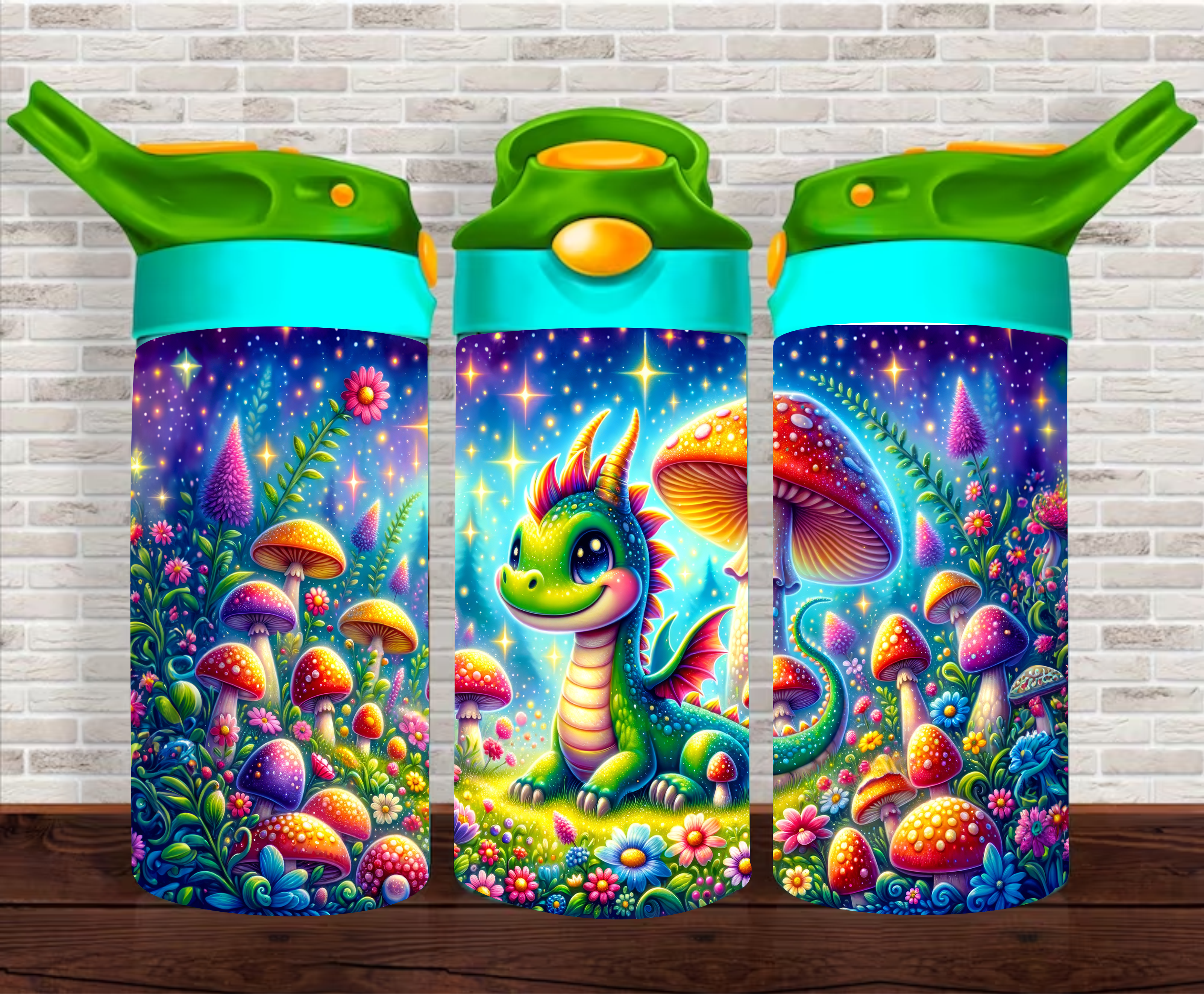 Spunky Dragon - 12 oz Tumbler Wrap Sublimation Transfers