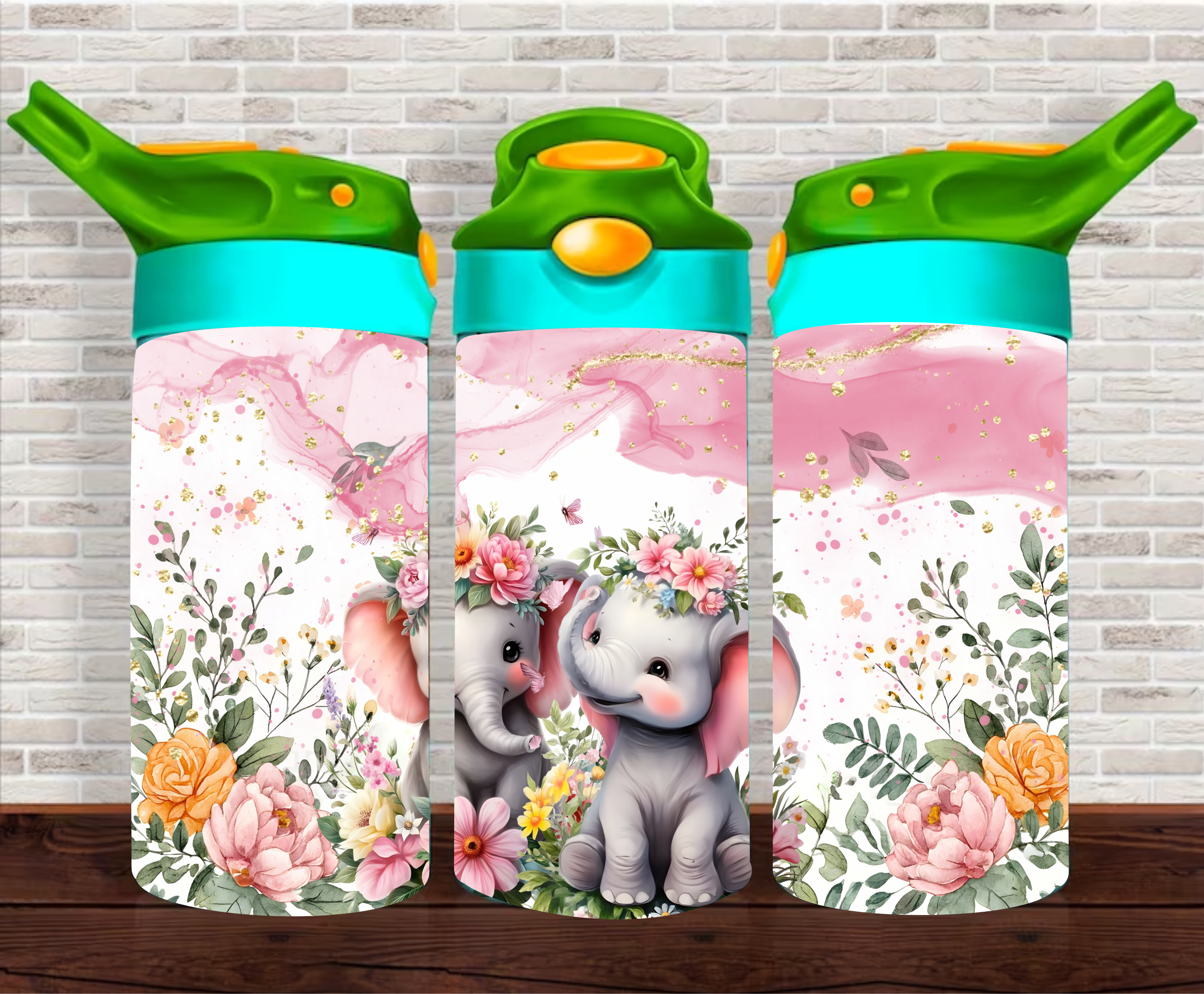 Elephants - 12 oz Tumbler Wrap Sublimation Transfers