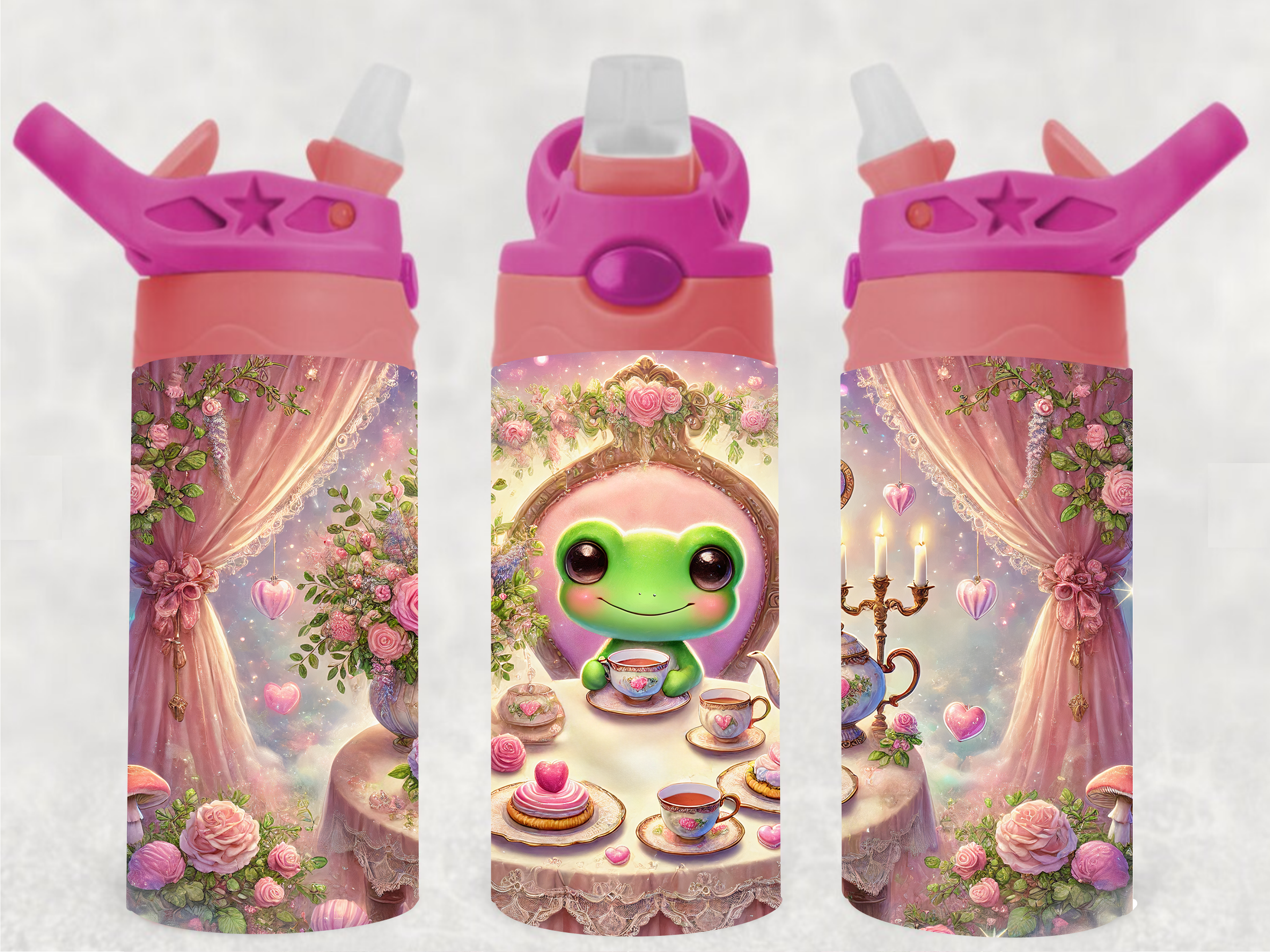Frog Tea Party - 12 oz Tumbler Wrap Sublimation Transfers
