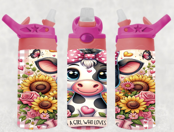 Just A Girl Who Loves Cows - 12 oz Tumbler Wrap - Vinyl Transfers