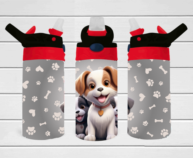 Happy Puppies - 12 oz Tumbler Wrap - Vinyl Transfers