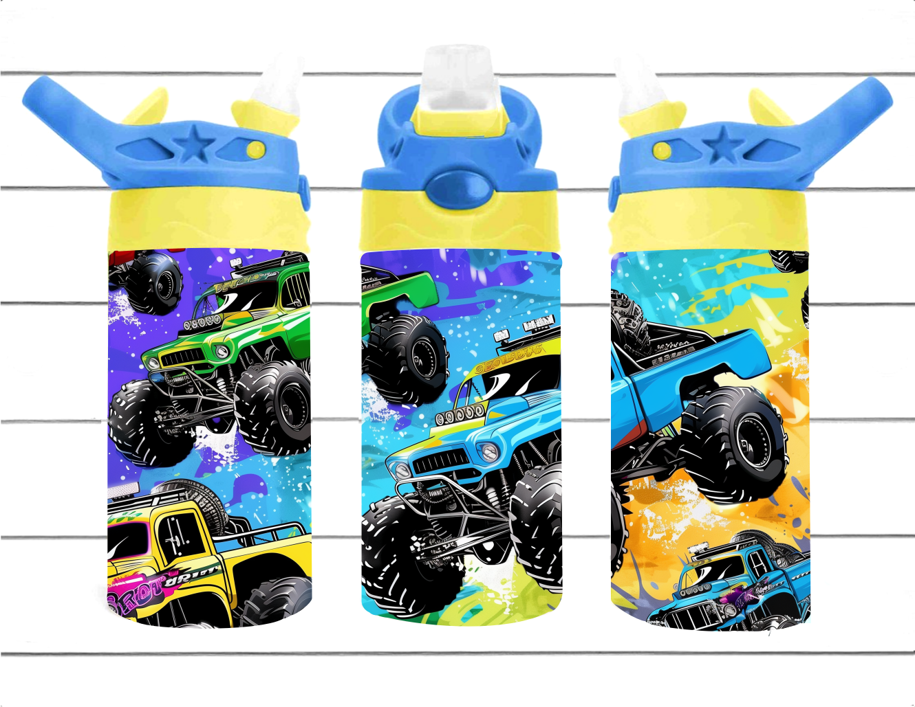 Monster Trucks - 12 oz Tumbler Wrap - Vinyl Transfers