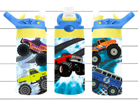 Monster Trucks - 12 oz Tumbler Wrap - Vinyl Transfers