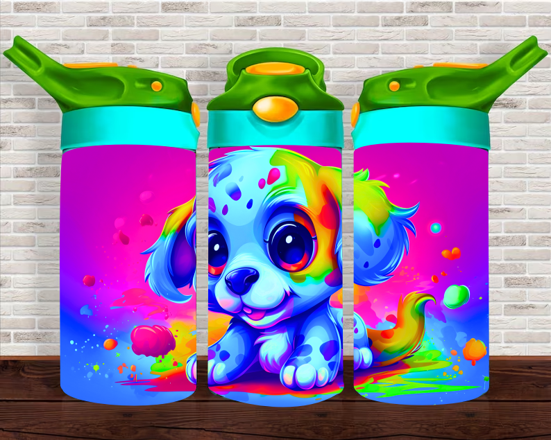 Neon Pup - 12 oz Tumbler Wrap - Vinyl Transfers