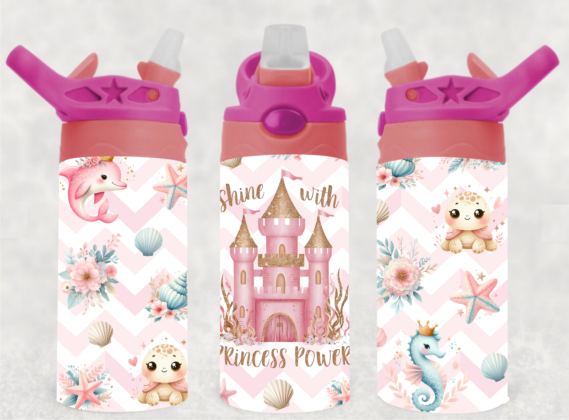 Shine With Princess Power - 12 oz Tumbler Wrap - Vinyl Transfers