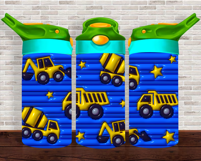 Construction Zone - 12 oz Tumbler Wrap - Vinyl Transfers