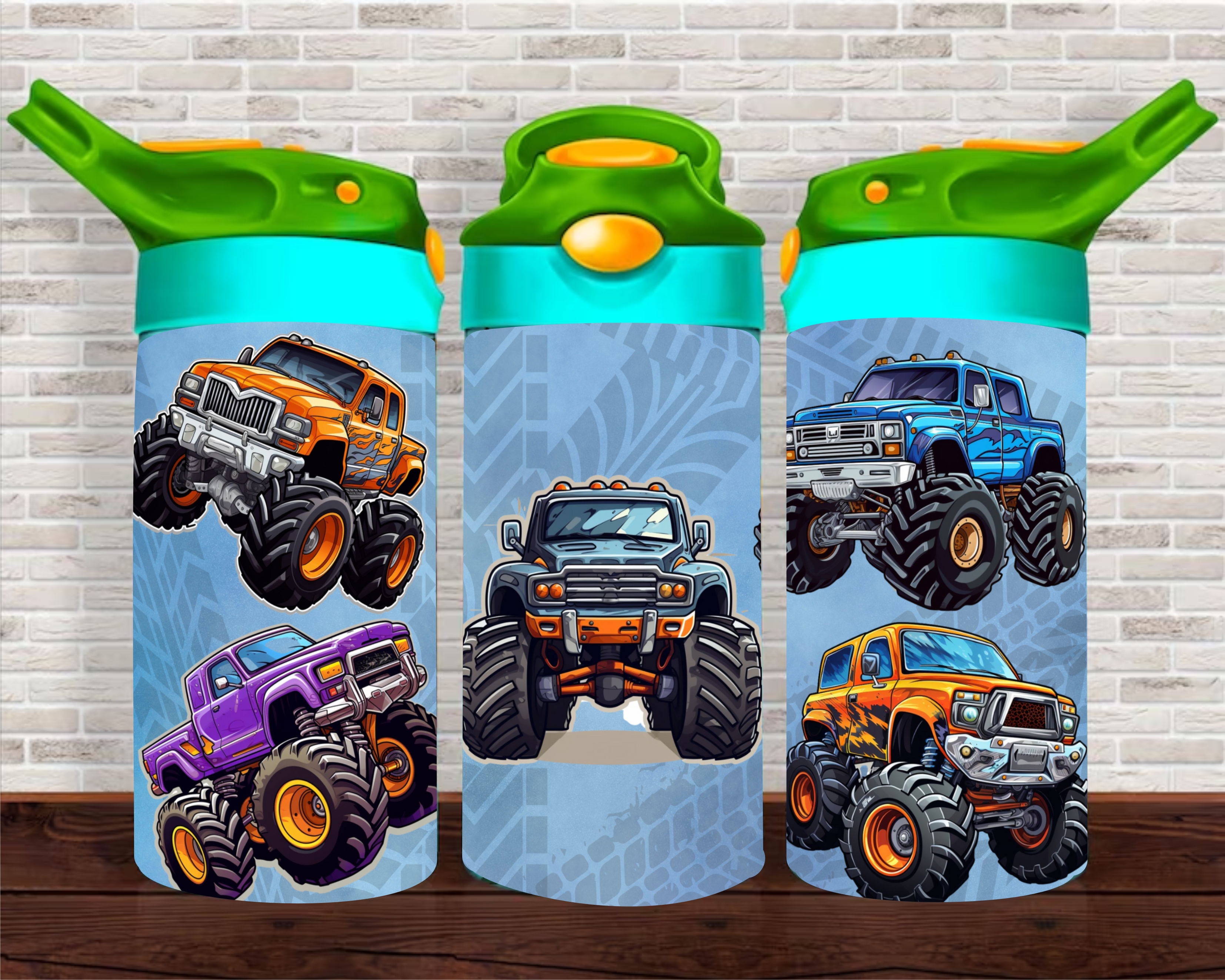 Monster Trucks - 12 oz Tumbler Wrap - Vinyl Transfers