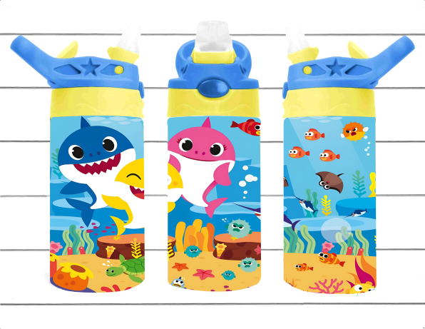 Shark Family - 12 oz Tumbler Wrap - Vinyl Transfers