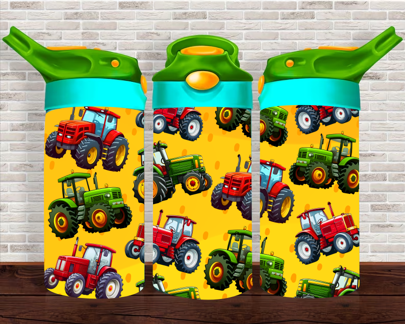 Tractors - 12 oz Tumbler Wrap - Vinyl Transfers