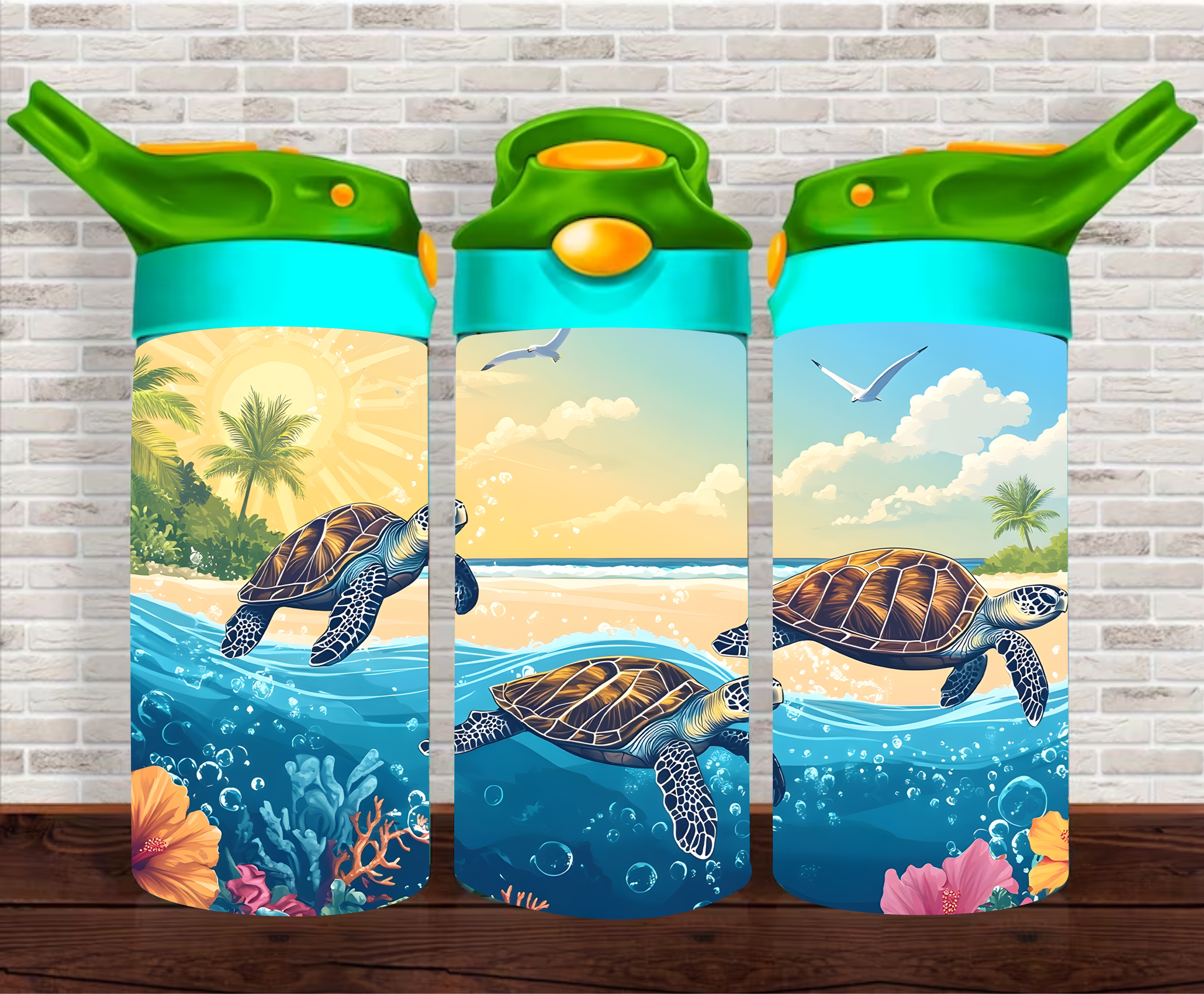 Sea Turtles - 12 oz Tumbler Wrap Sublimation Transfers