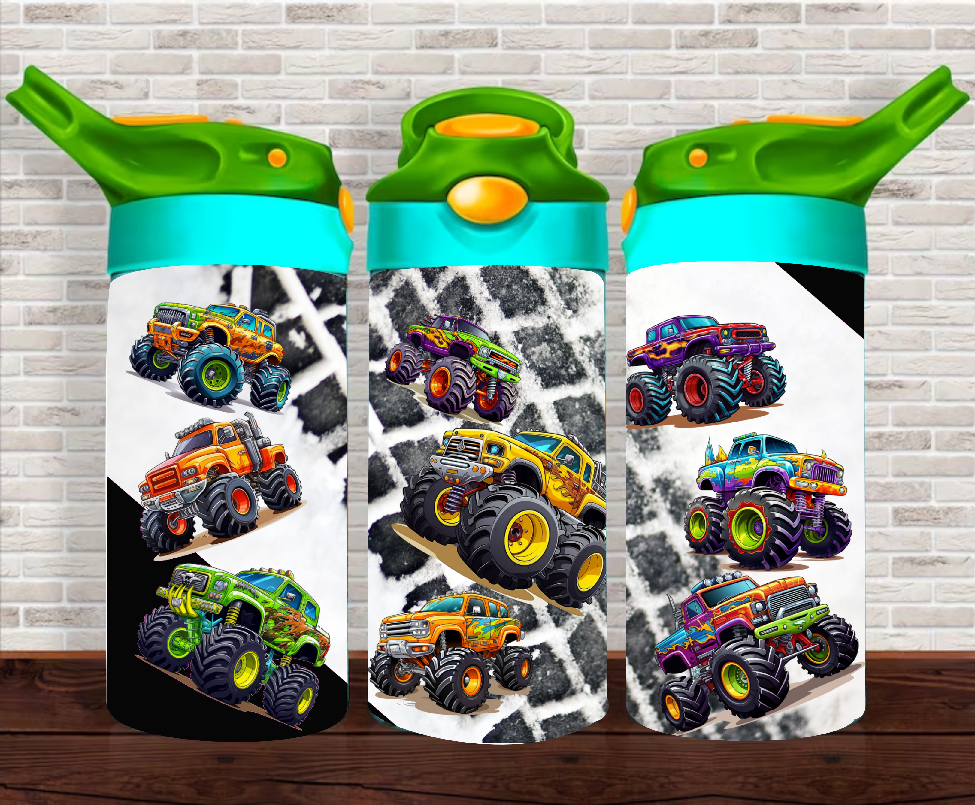 Monster Trucks - 12 oz Tumbler Wrap Sublimation Transfers
