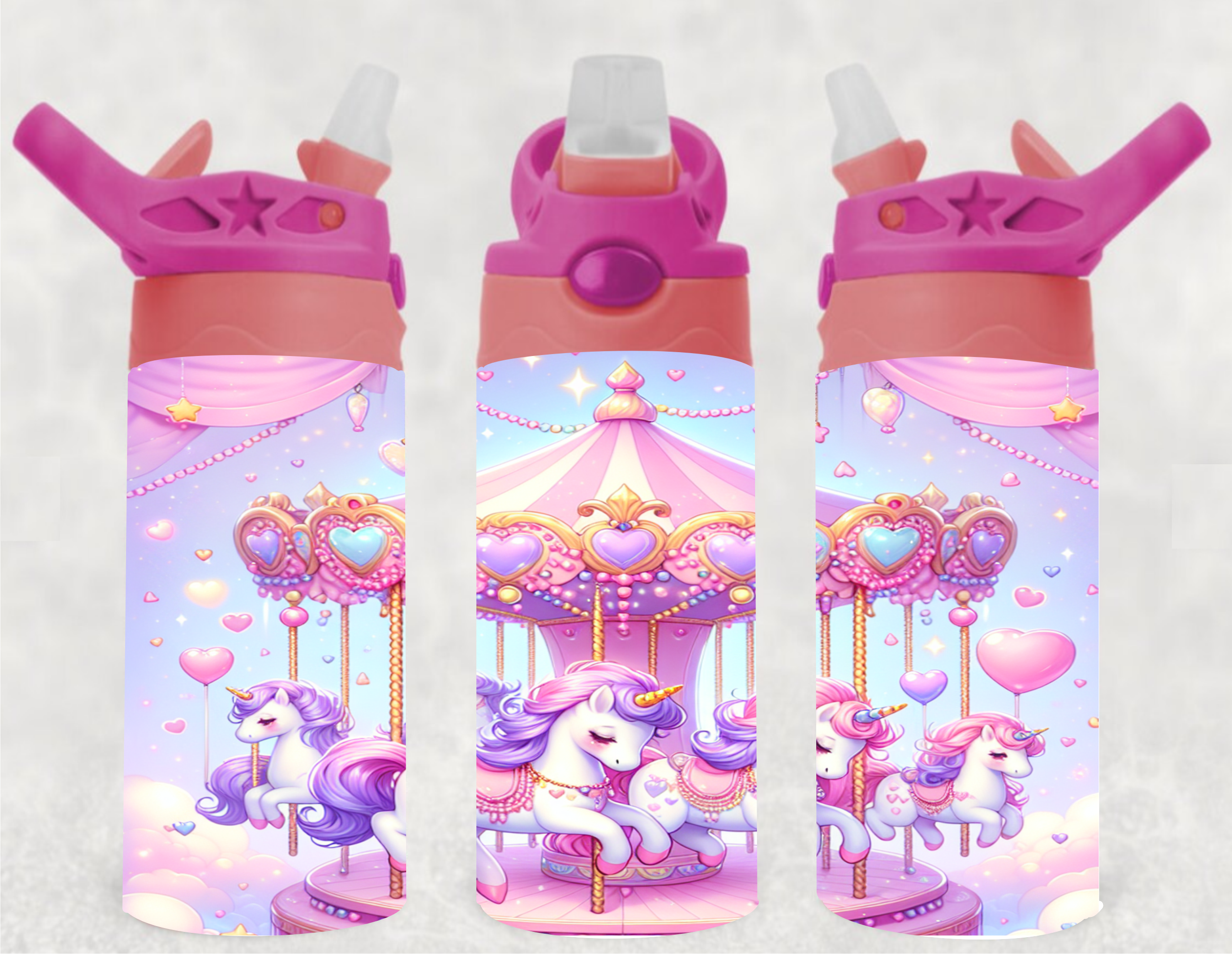 Unicorn Carousel - 12 oz Tumbler Wrap - Vinyl Transfers