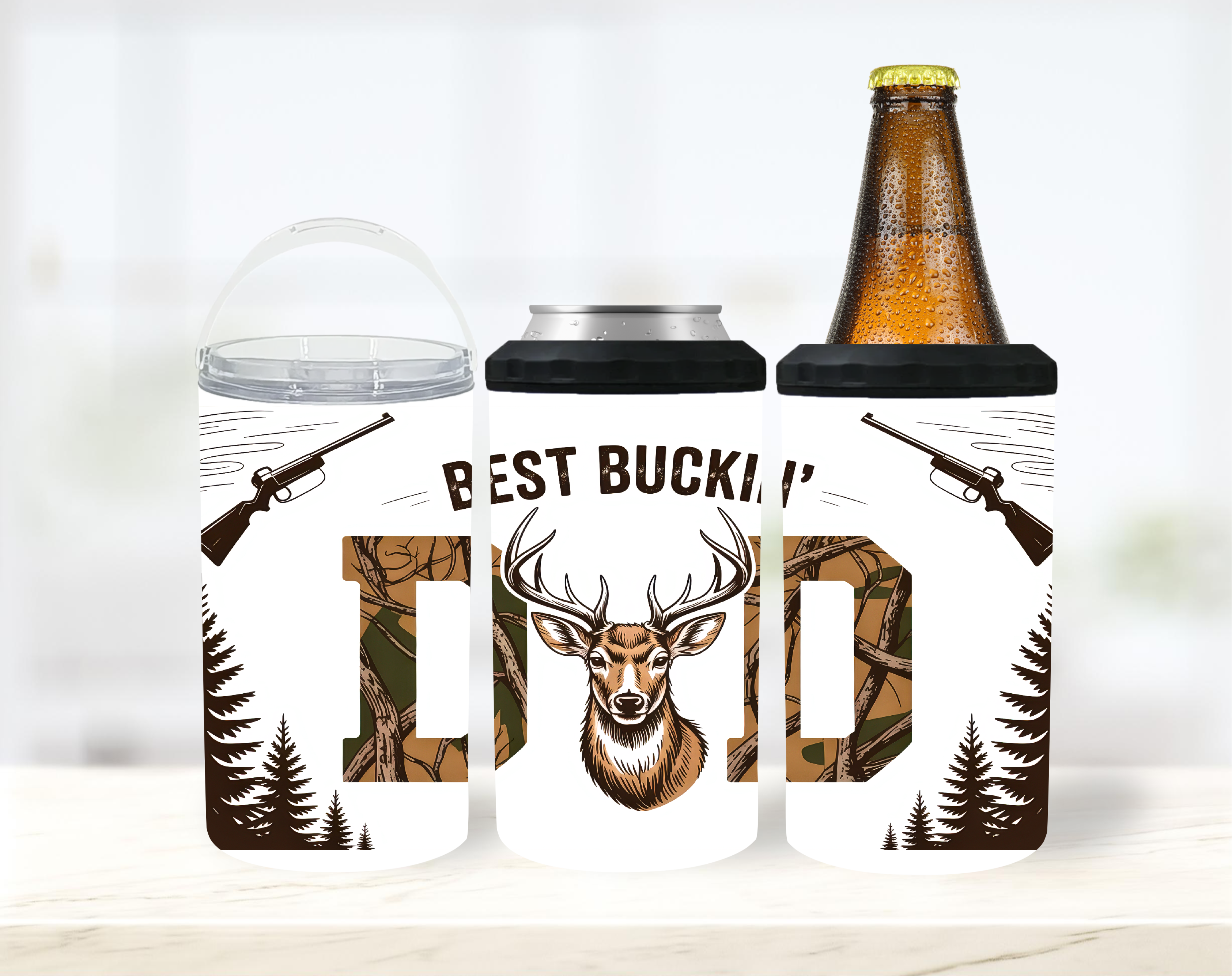 Best Bucking Dad - 12 oz Can Holders & Slap Wrap - Sublimation Transfers