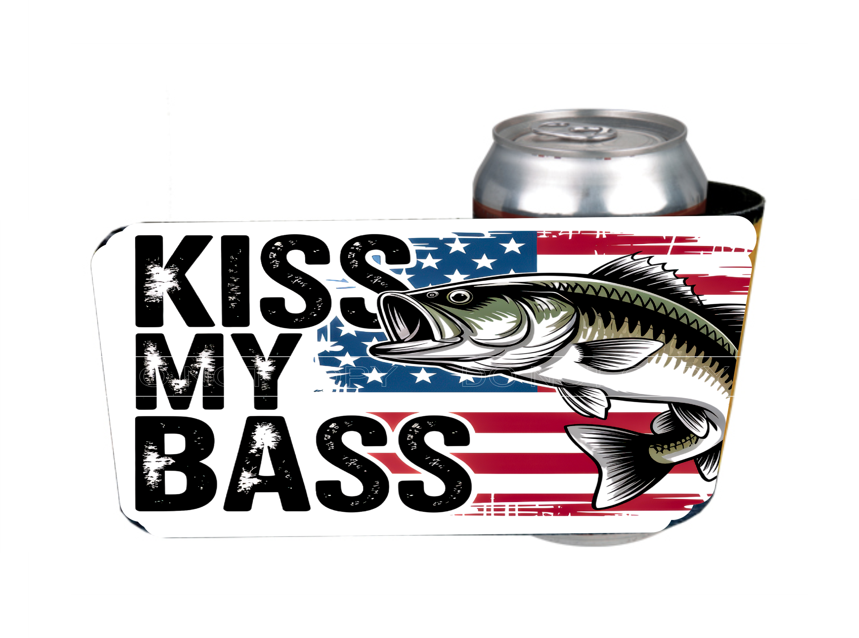 Kiss My Bass - 12 oz Can Holders & Slap Wrap - Sublimation Transfers