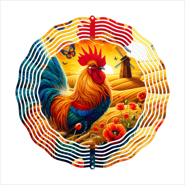 Country Rooster - Wind Spinner - Sublimation Transfer