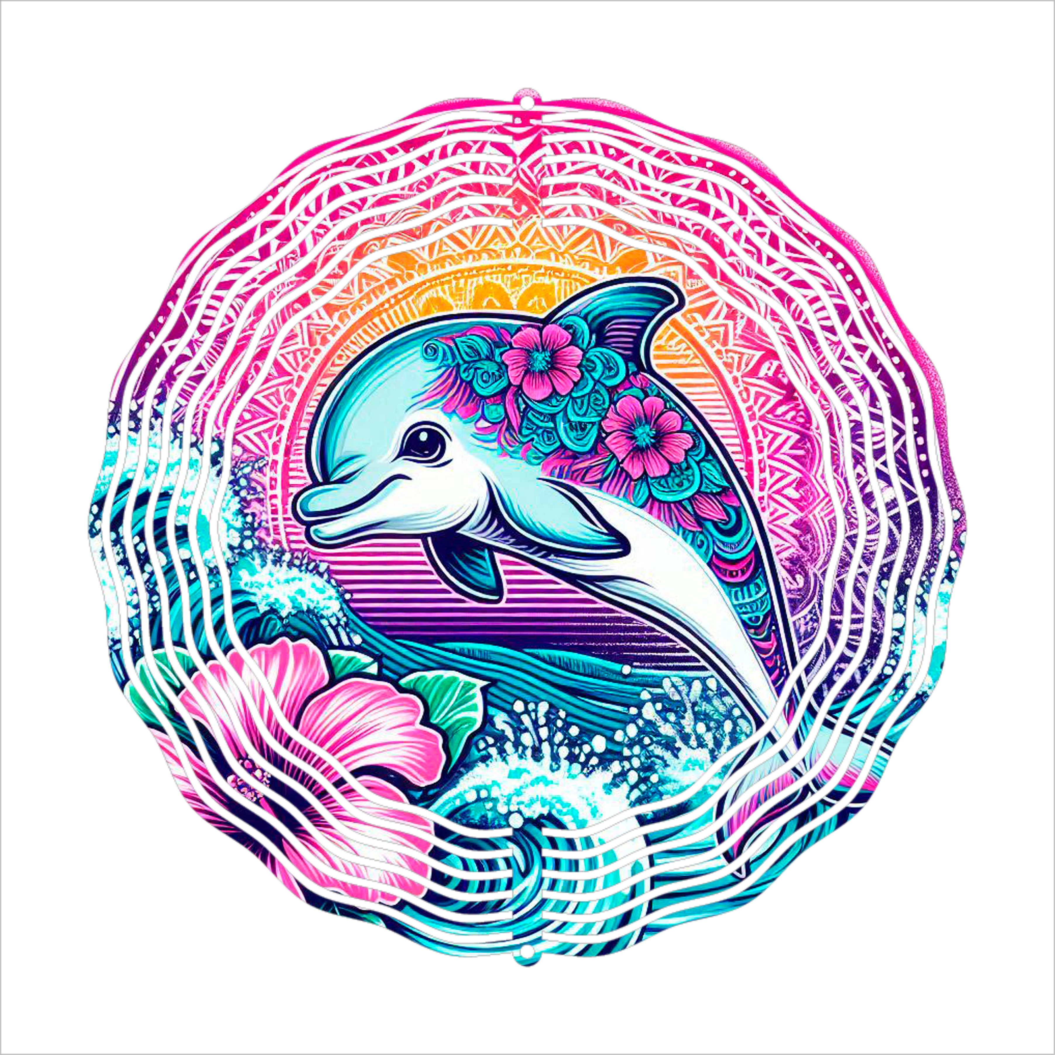 Dolphin Mandela - Wind Spinner - Sublimation Transfers