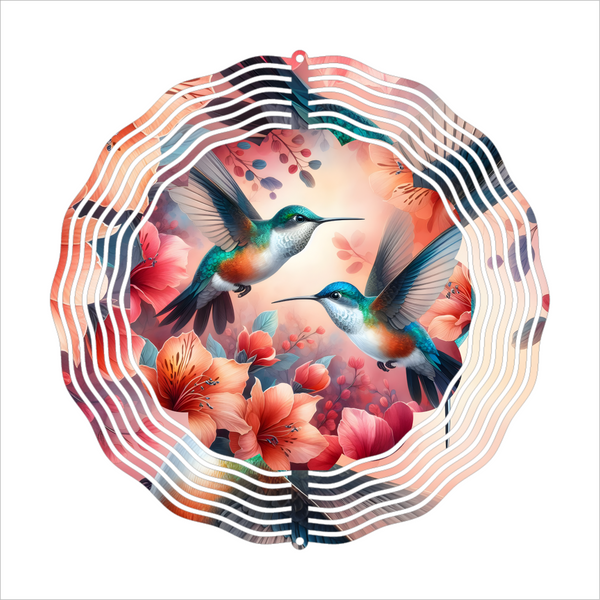 Hummingbirds - Wind Spinner - Sublimation Transfer