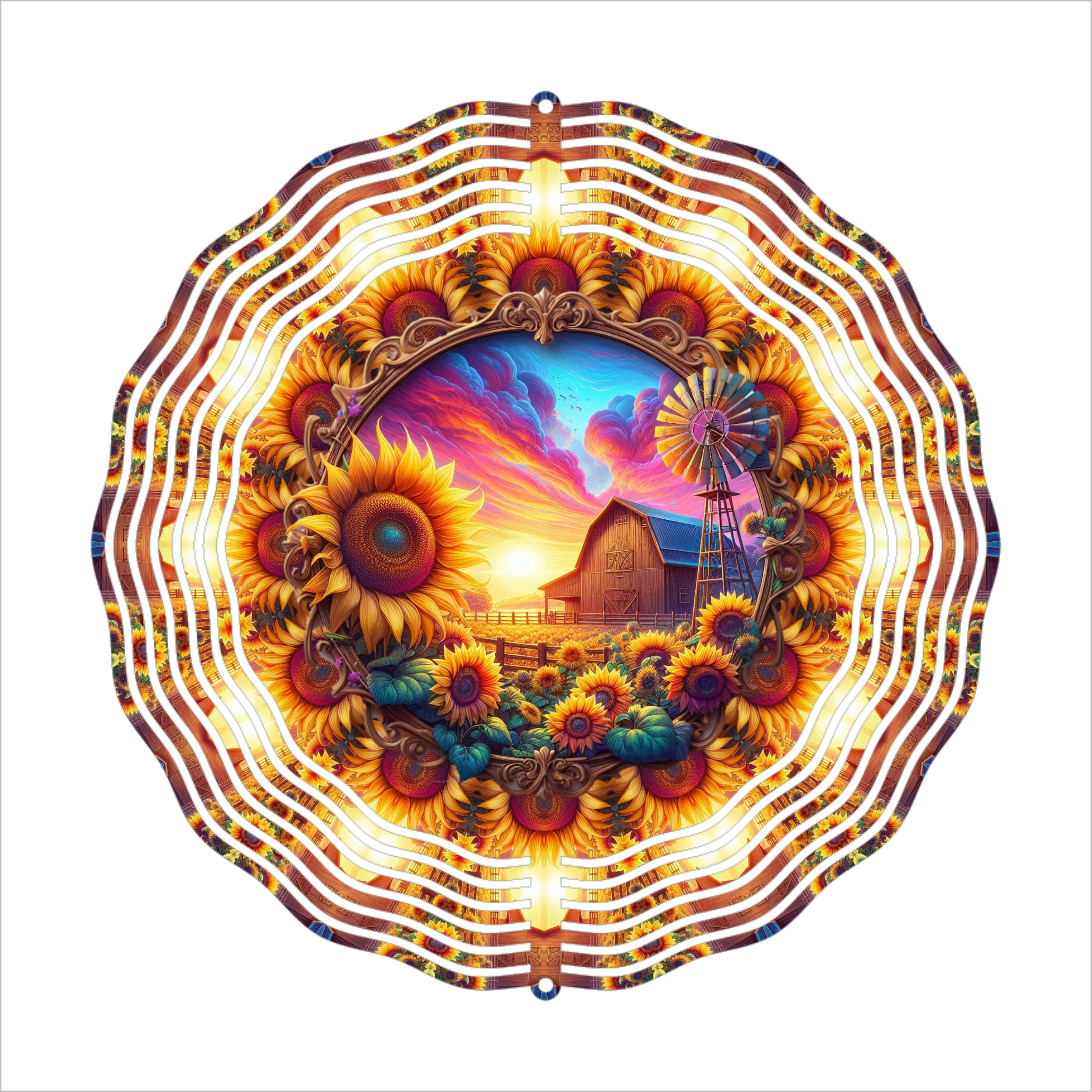 Sunrise On The Farm - Wind Spinner - Sublimation Transfer