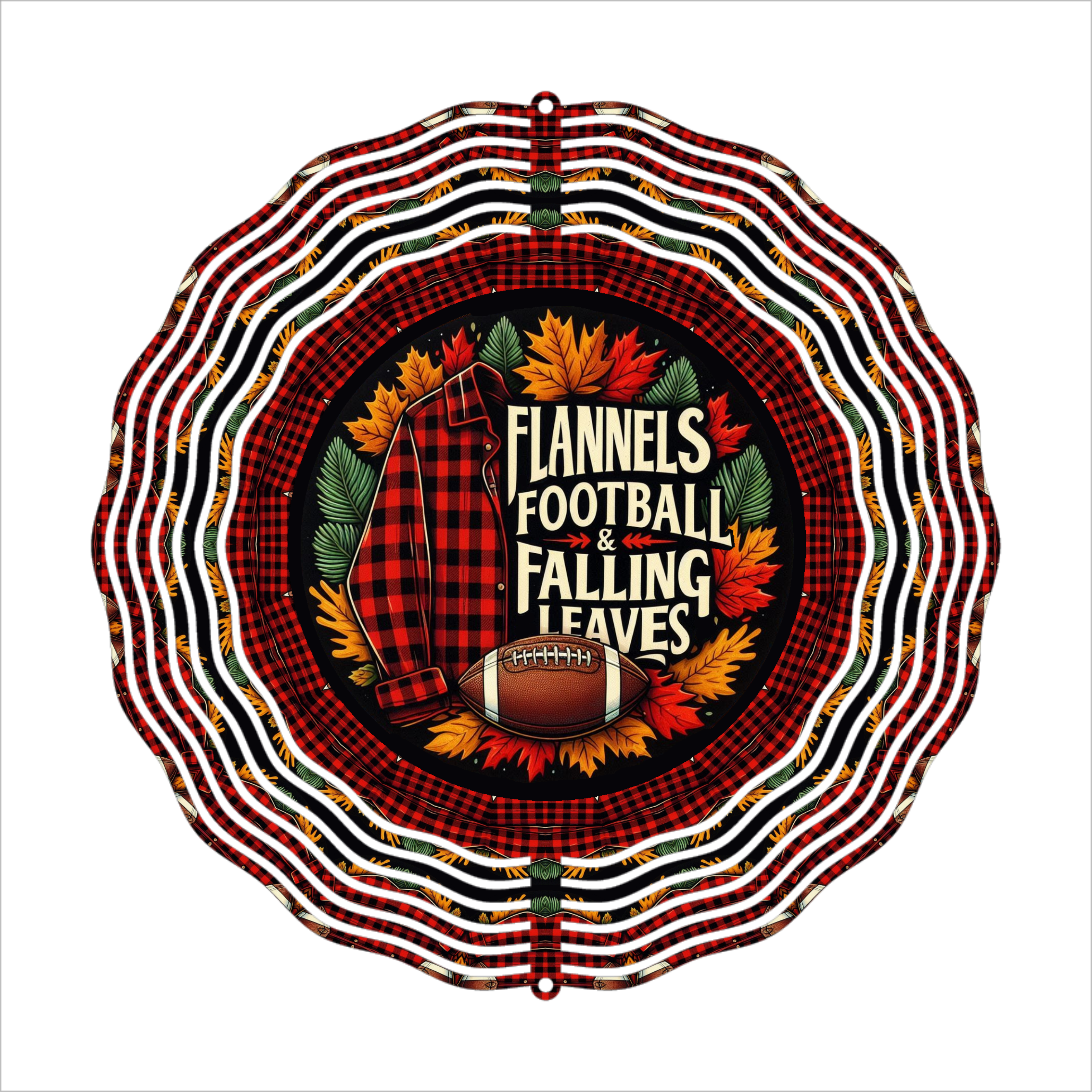 Flannels Football & Falling Leaves - Wind Spinner - Sublimation Transfer