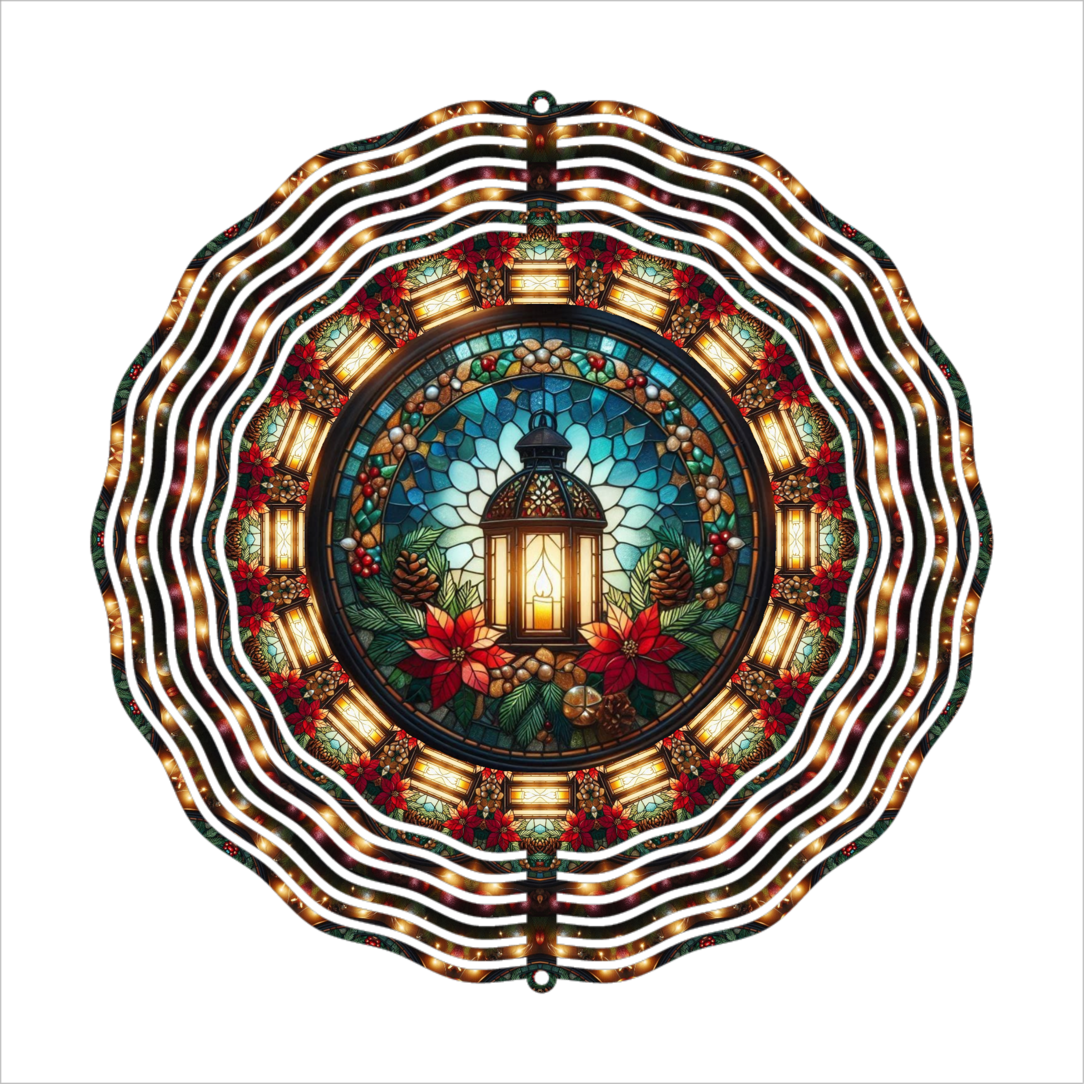 Stained Glass Lantern - Wind Spinner - Sublimation Transfer