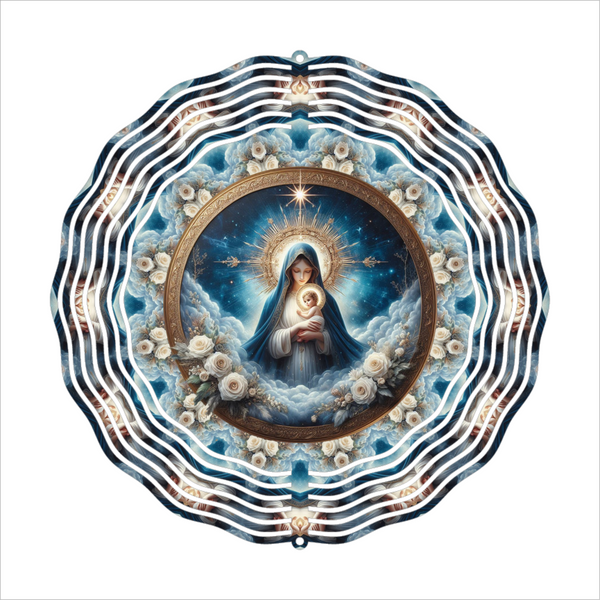 Mary Holding Baby Jesus - Wind Spinner - Sublimation Transfer