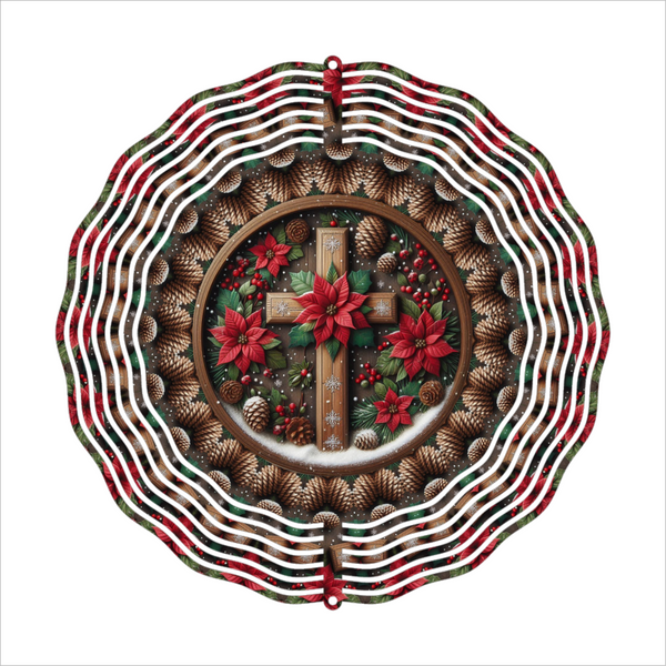Christmas Cross - Wind Spinner - Sublimation Transfer