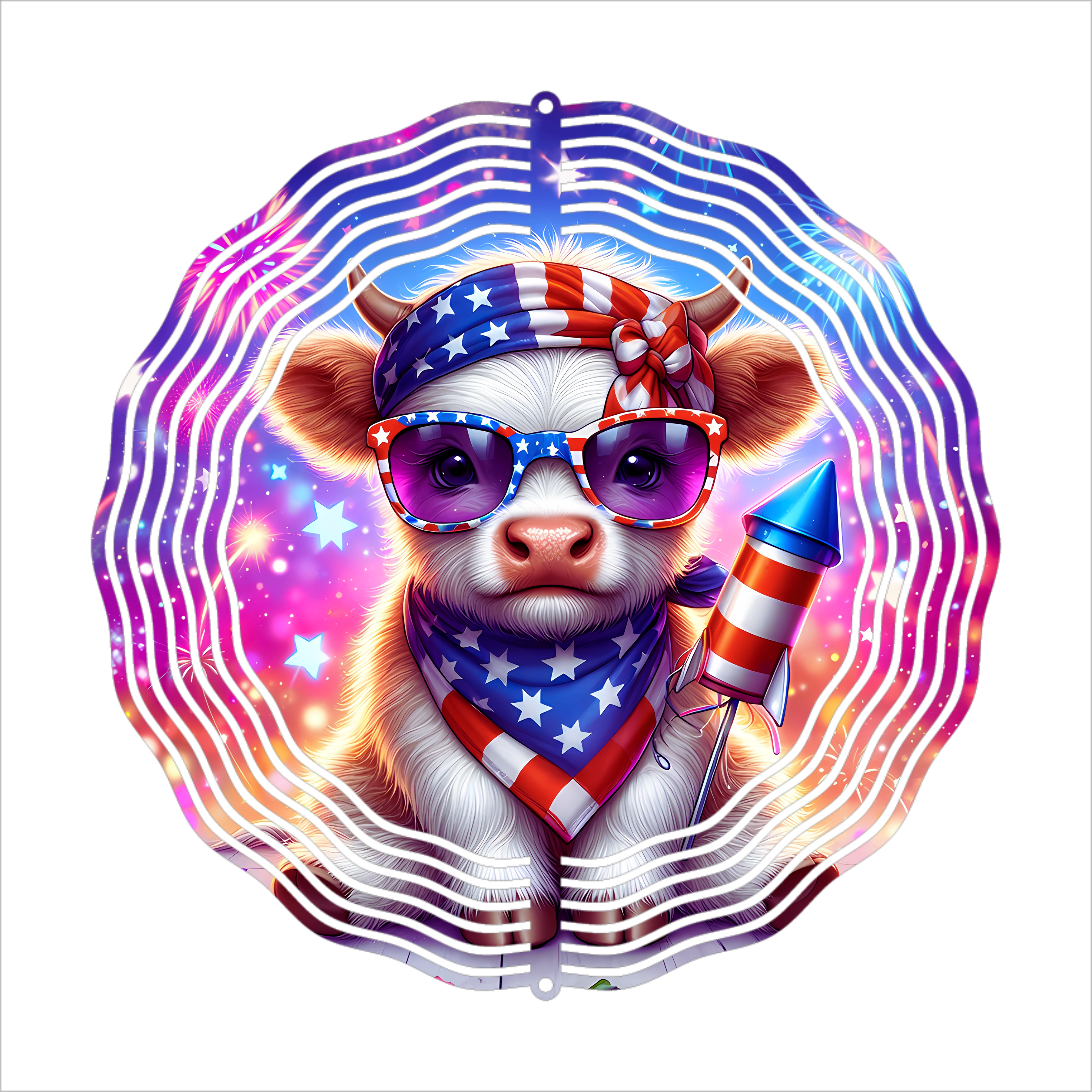 Patriotic Calf - Wind Spinner - Sublimation Transfer