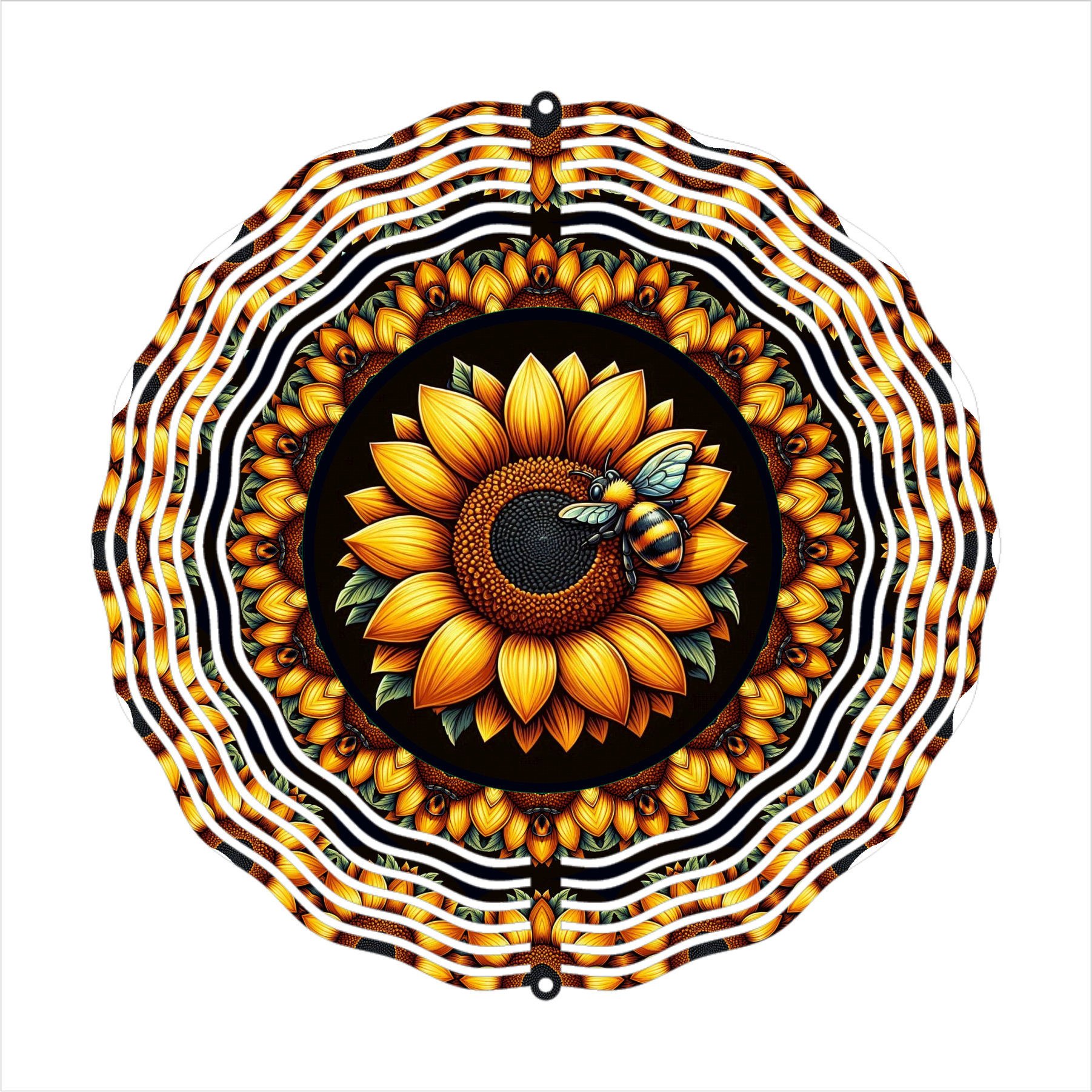 Honeybee On Sunflower - Wind Spinner - Sublimation Transfers