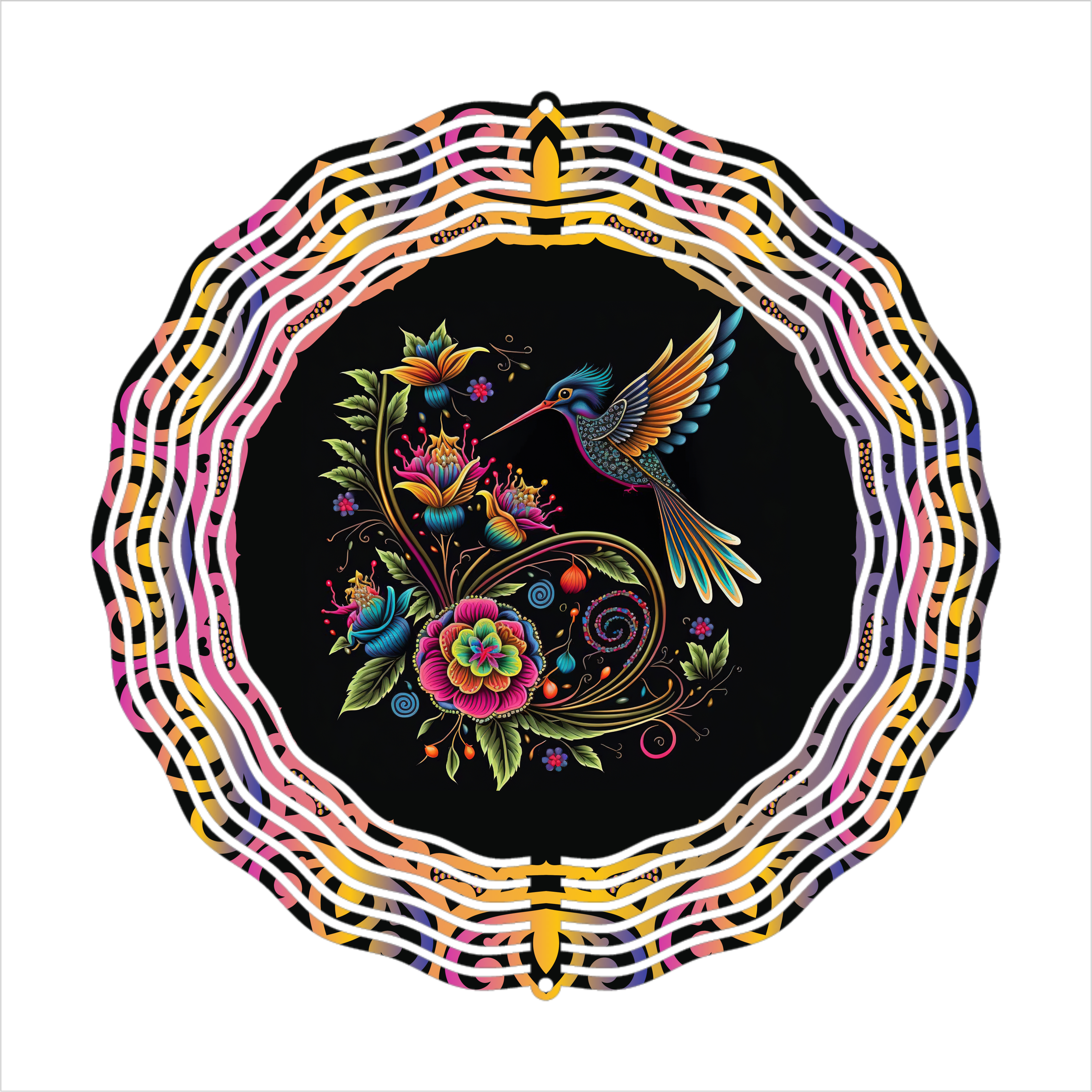 Neon Hummingbird - Wind Spinner - Sublimation Transfers