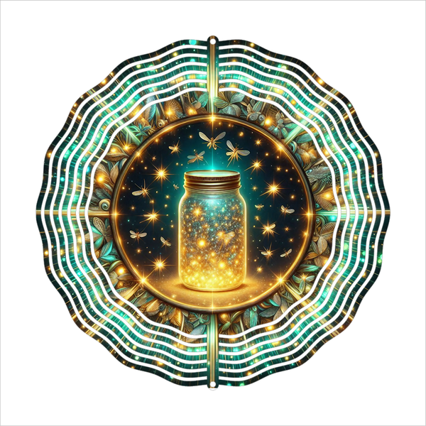 Fireflies & Mason Jar - Wind Spinner - Sublimation Transfer