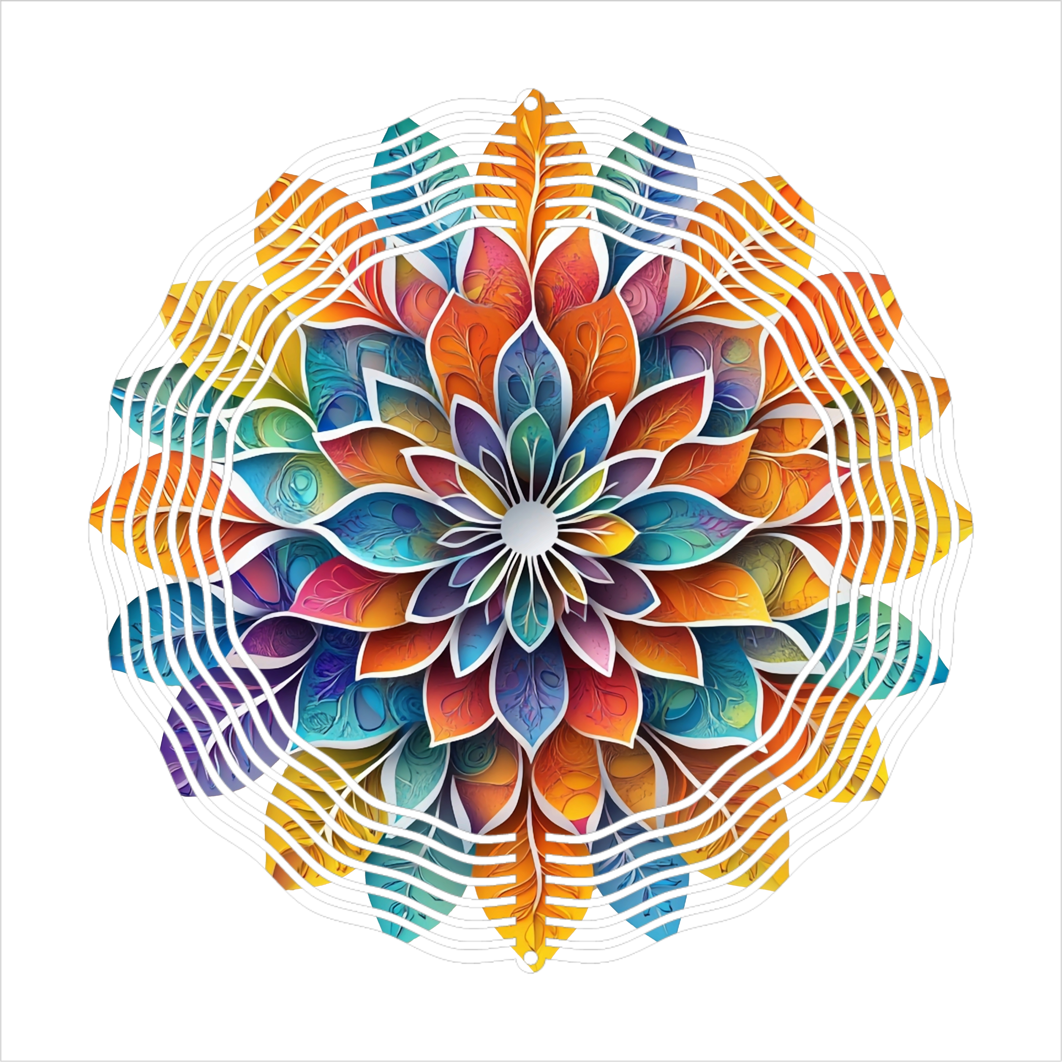 Flower Mandela - Wind Spinner - Sublimation Transfers