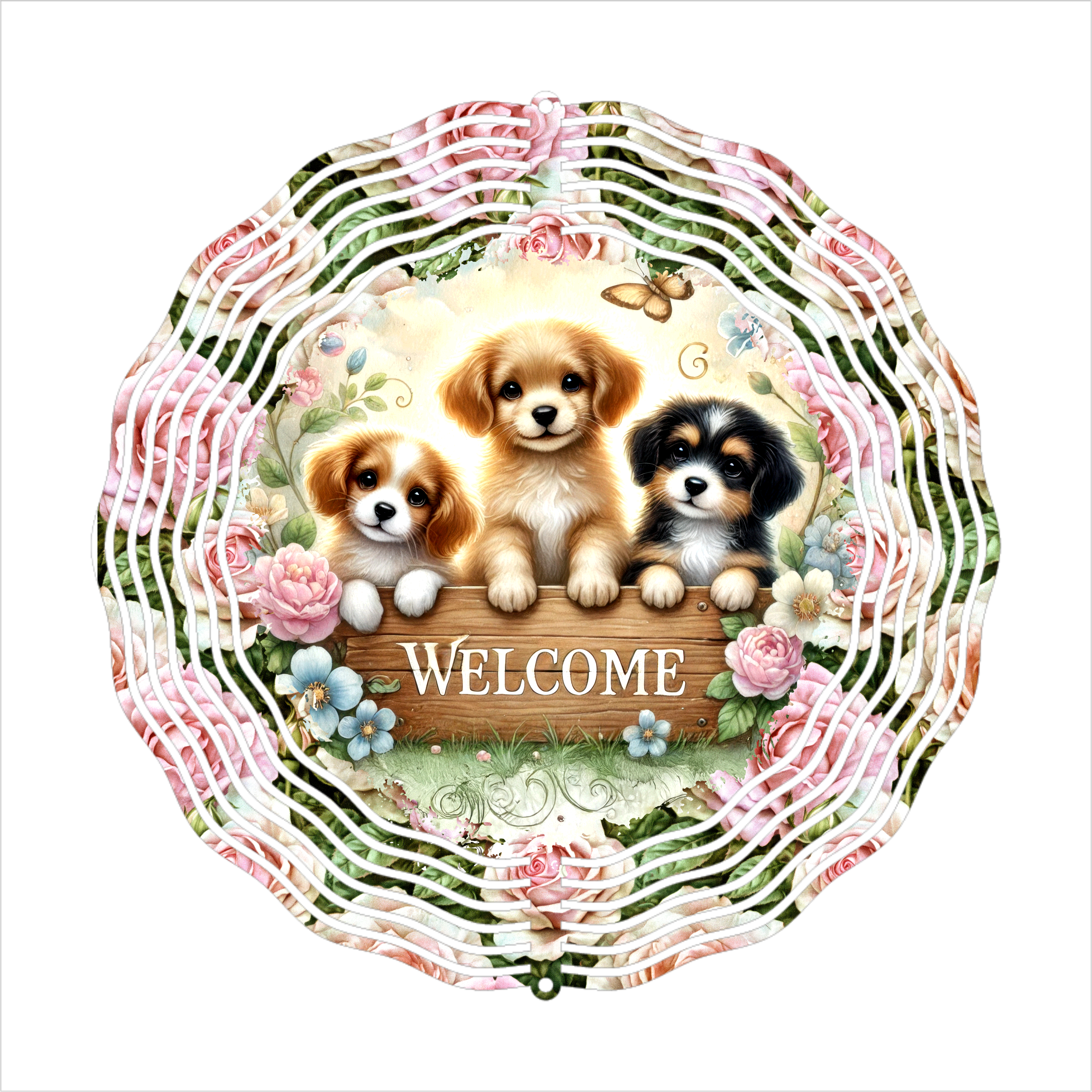 Welcome Puppies - Wind Spinner - Sublimation Transfers