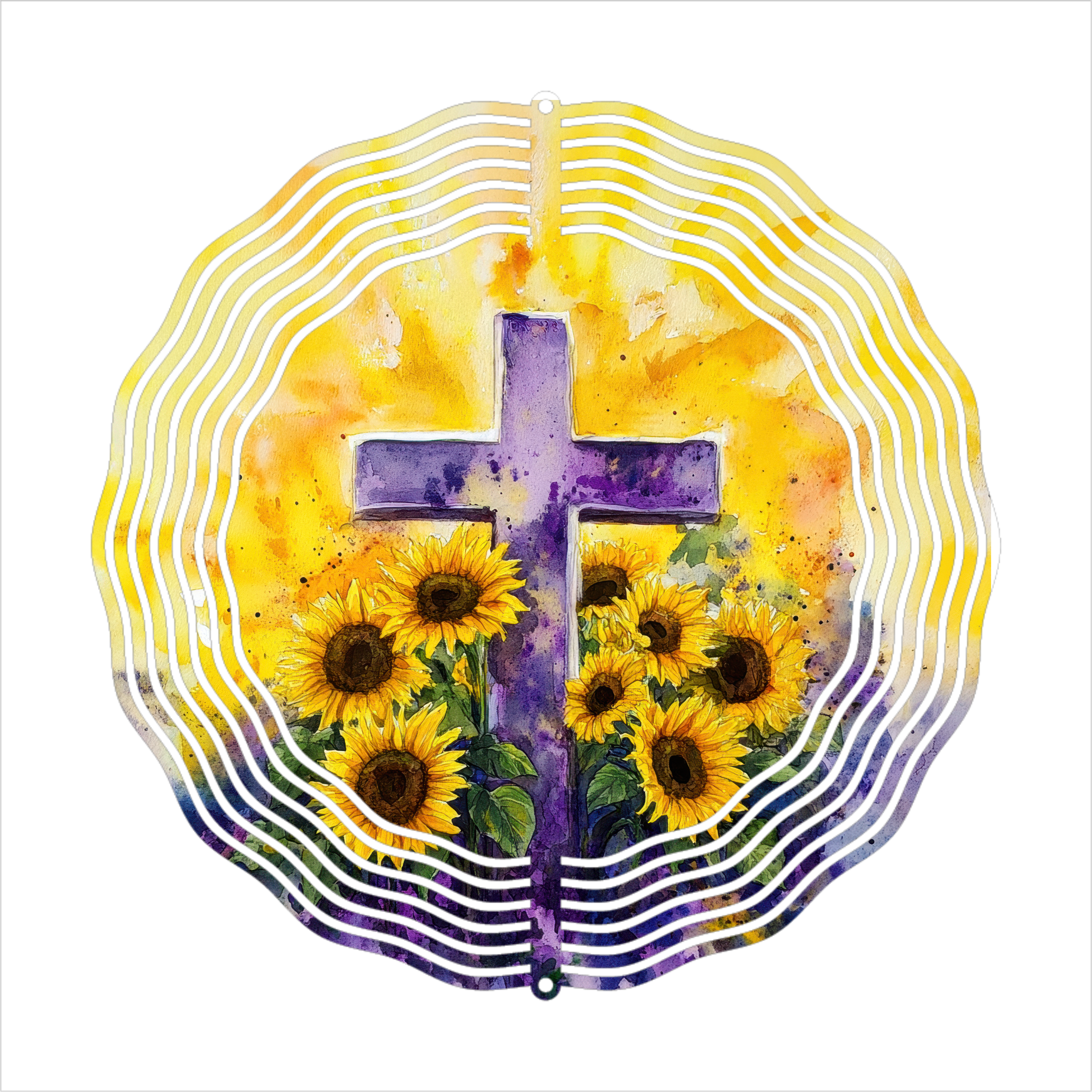 Vibrant Cross - Wind Spinner - Sublimation Transfers