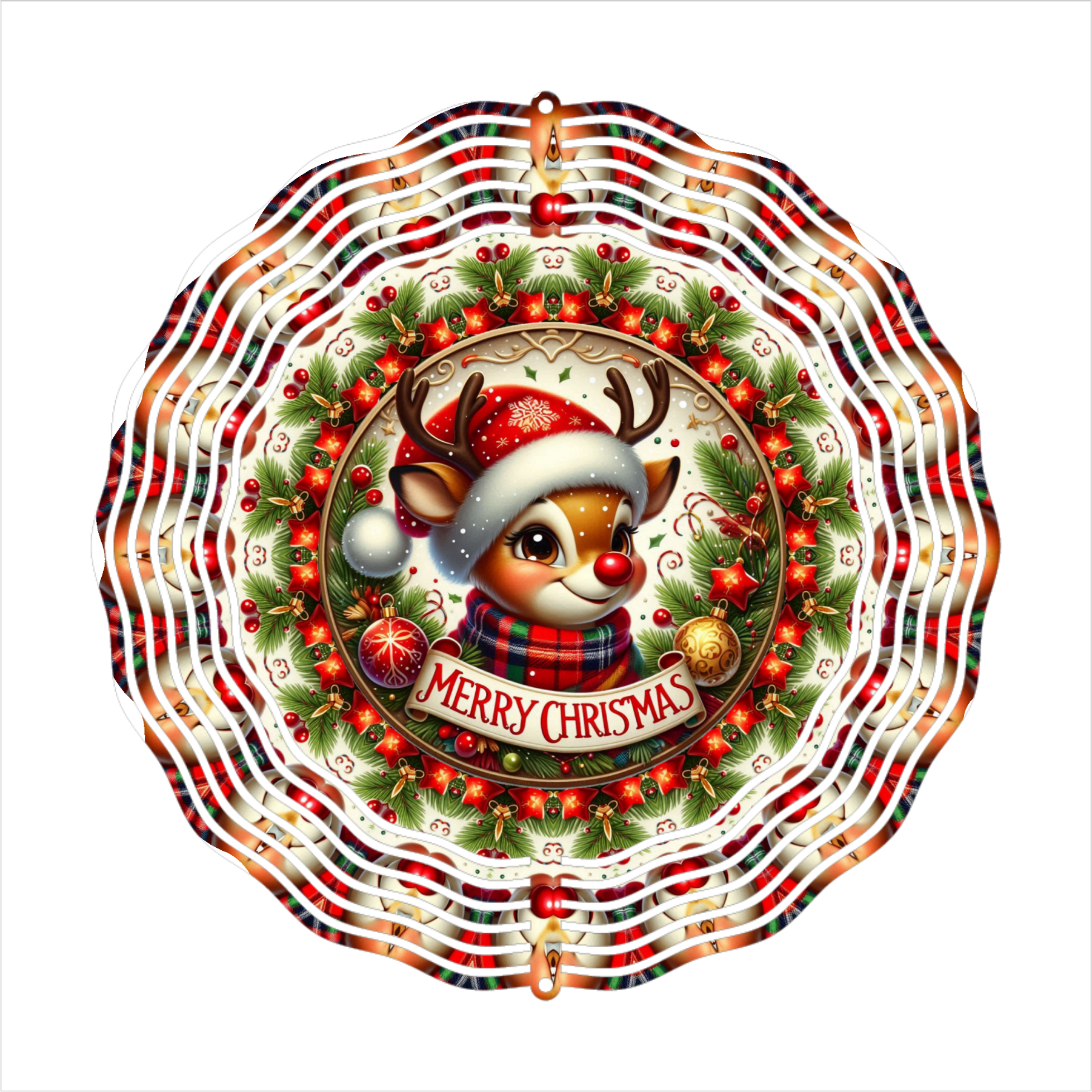 Merry Christmas Reindeer - Wind Spinner - Sublimation Transfers