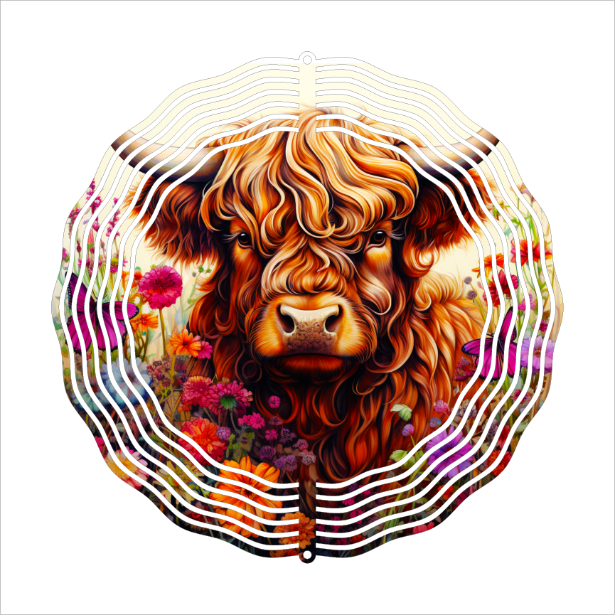 Shaggy Cow - Wind Spinner - Sublimation Transfers