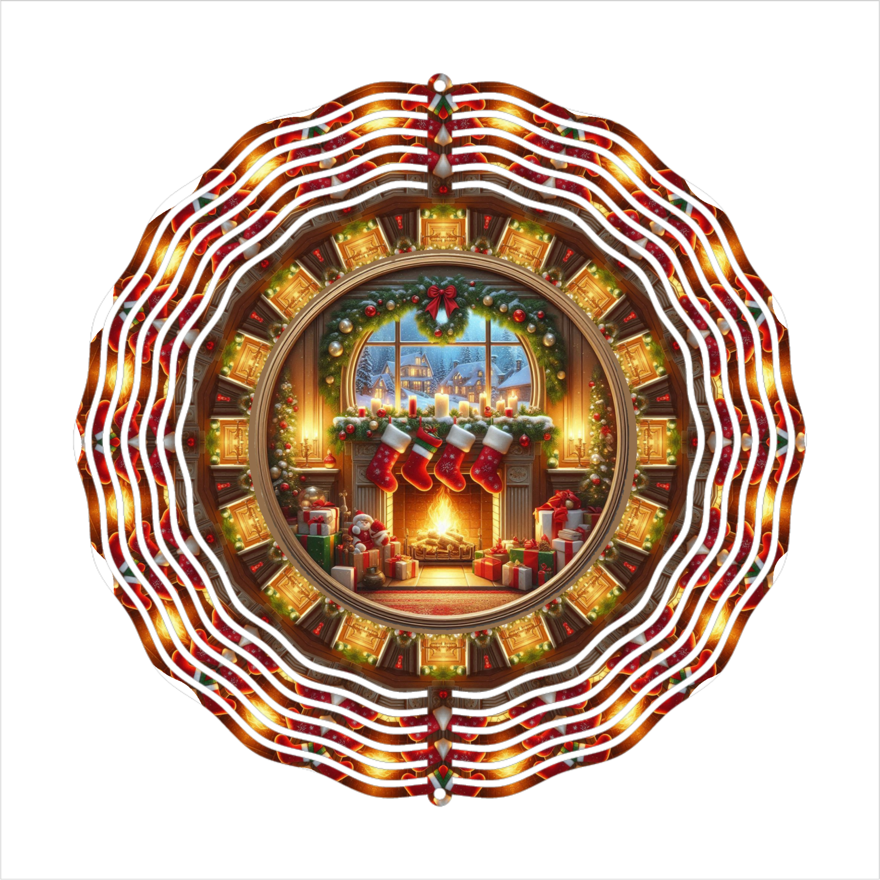 Stockings Over Fireplace - Wind Spinner - Sublimation Transfers