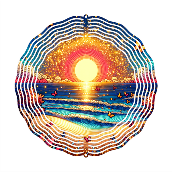 Ocean Sunset - Wind Spinner - Sublimation Transfers