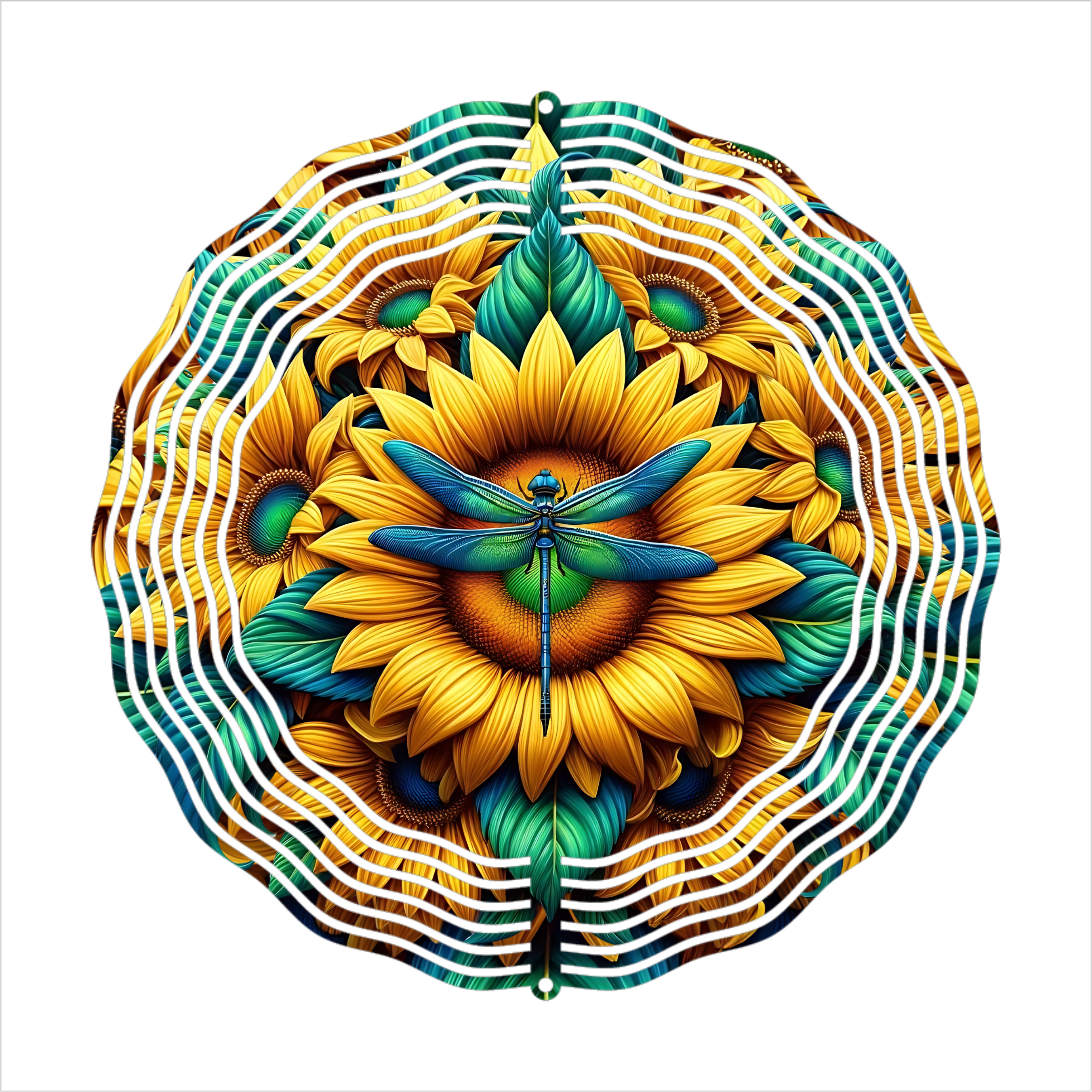 Dragonfly on Sunflower - Wind Spinner - Sublimation Transfers