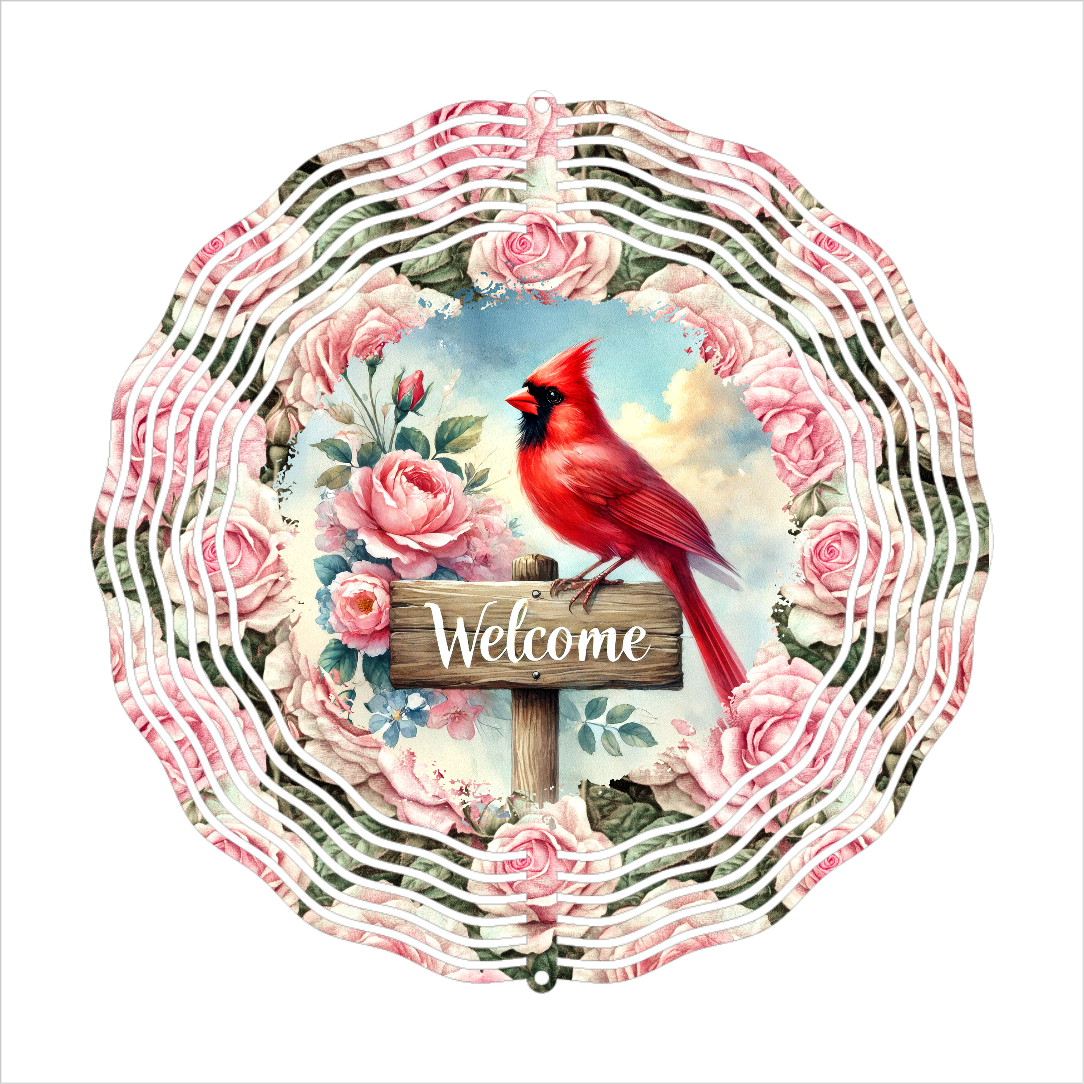 Spring Cardinal - Wind Spinner - Sublimation Transfers
