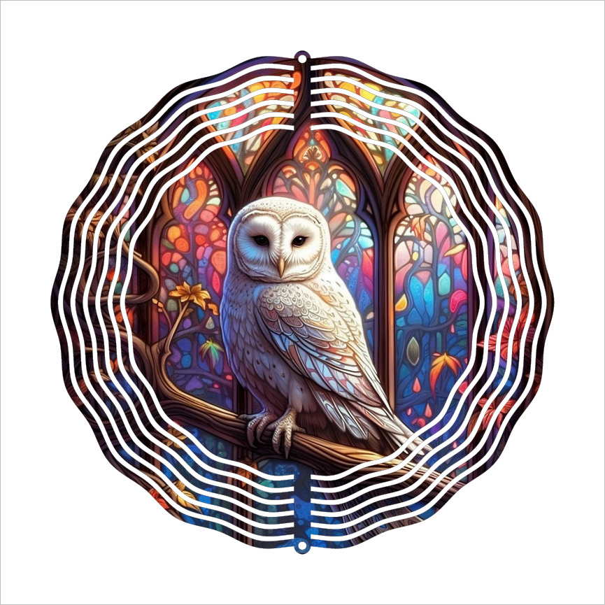 Snow Owl - Wind Spinner - Sublimation Transfers