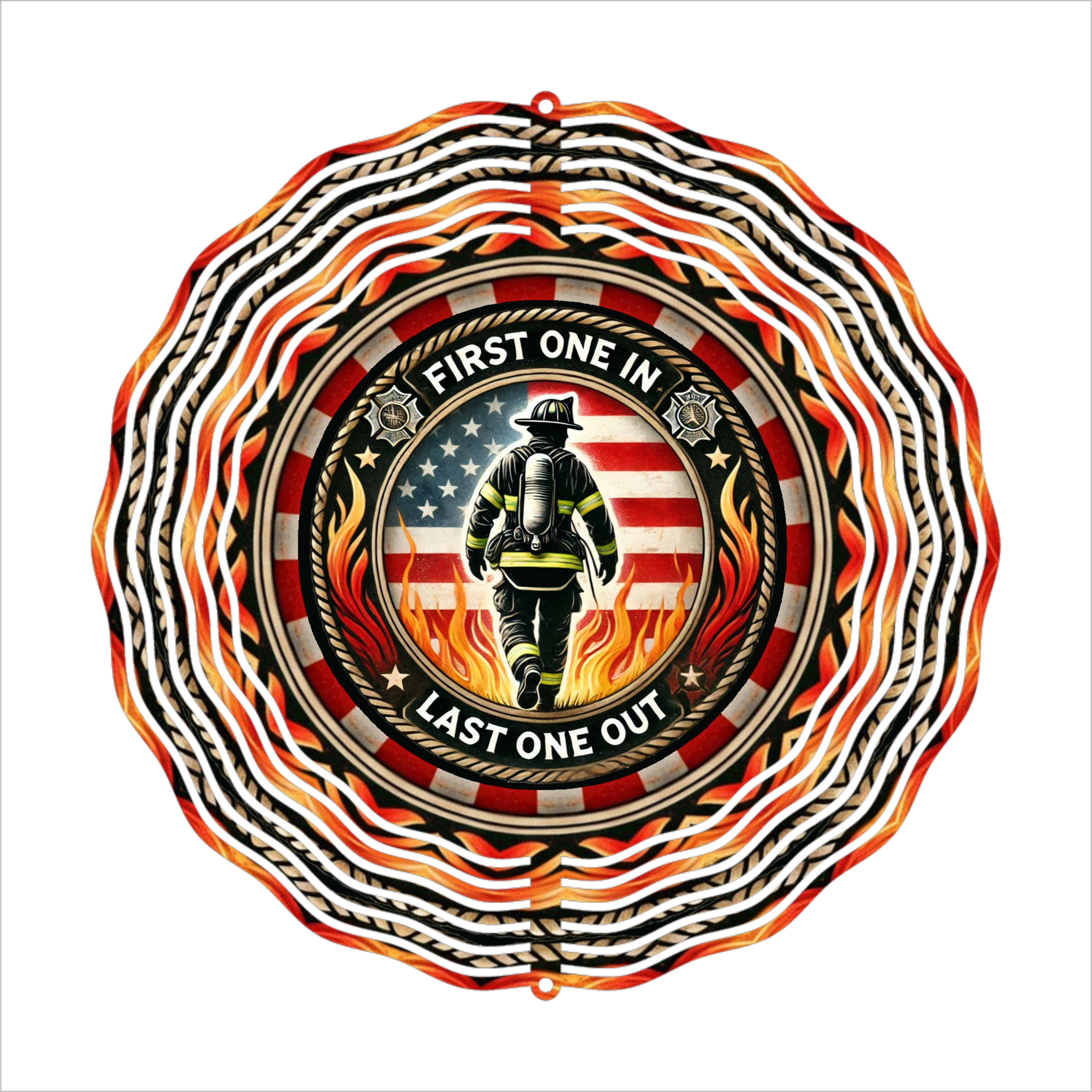 First One In, Last One Out - Wind Spinner - Sublimation Transfer