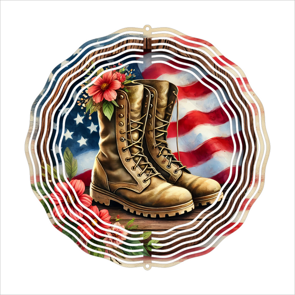 Military Boots - Wind Spinner - Sublimation Transfer