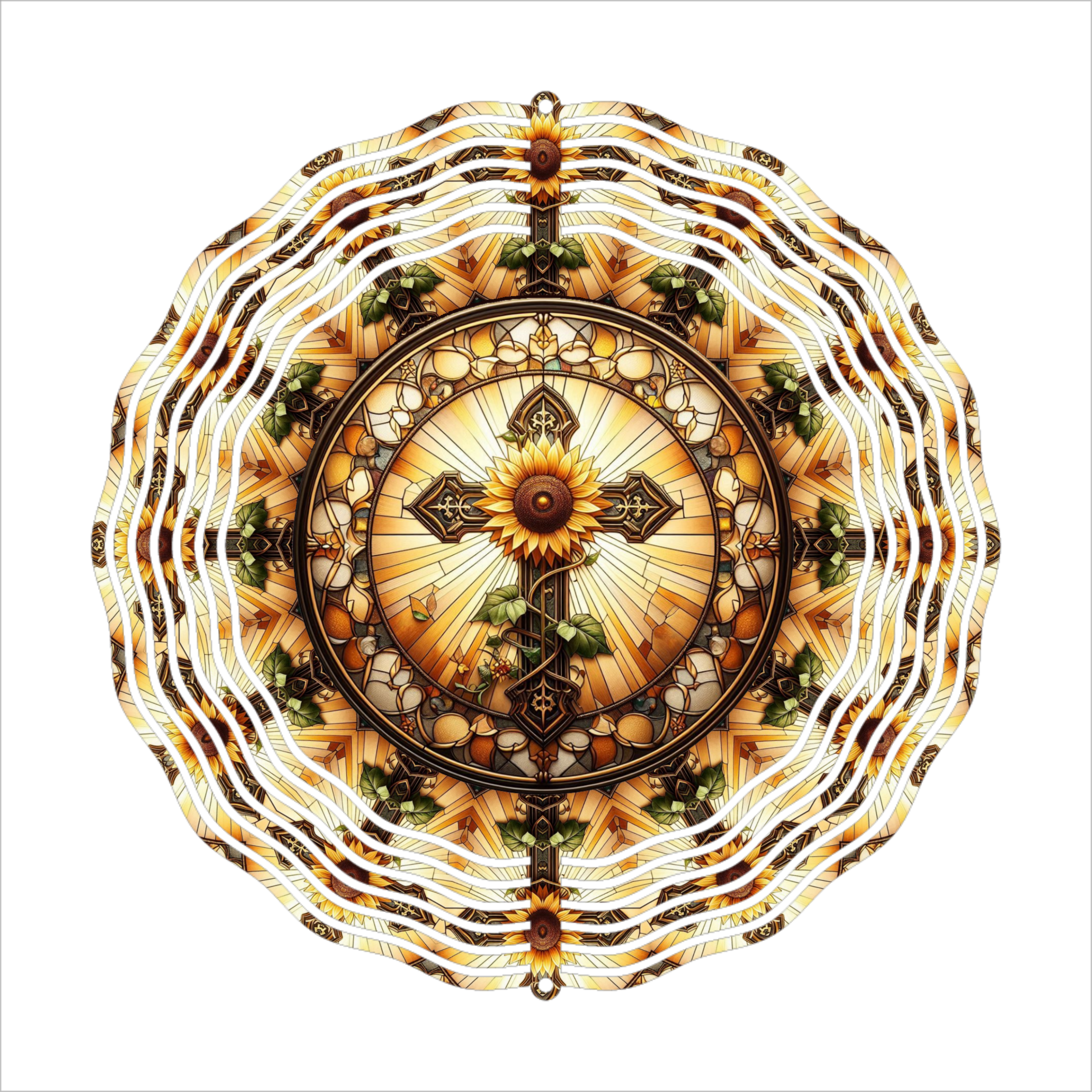 Sunflower & Cross - Wind Spinner - Sublimation Transfer