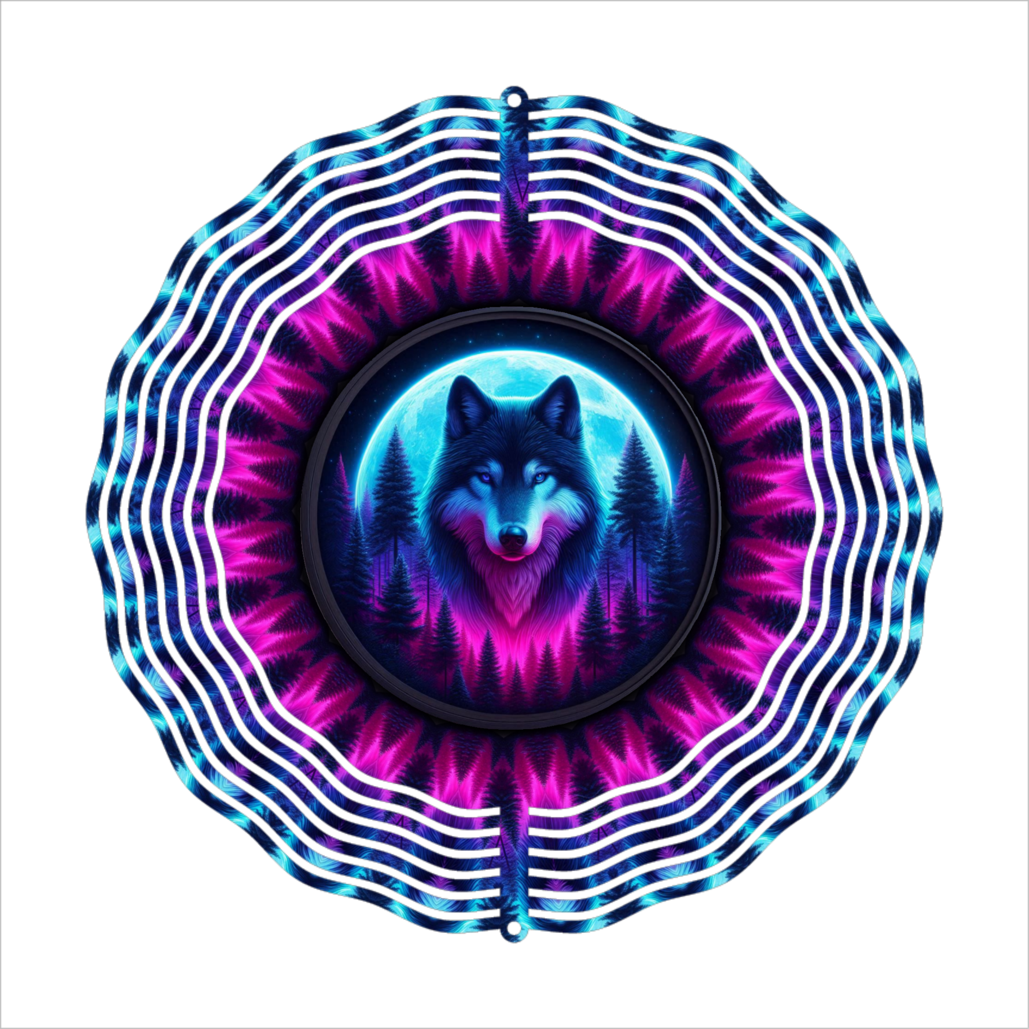 Neon Effect Wolf - Wind Spinner - Sublimation Transfer