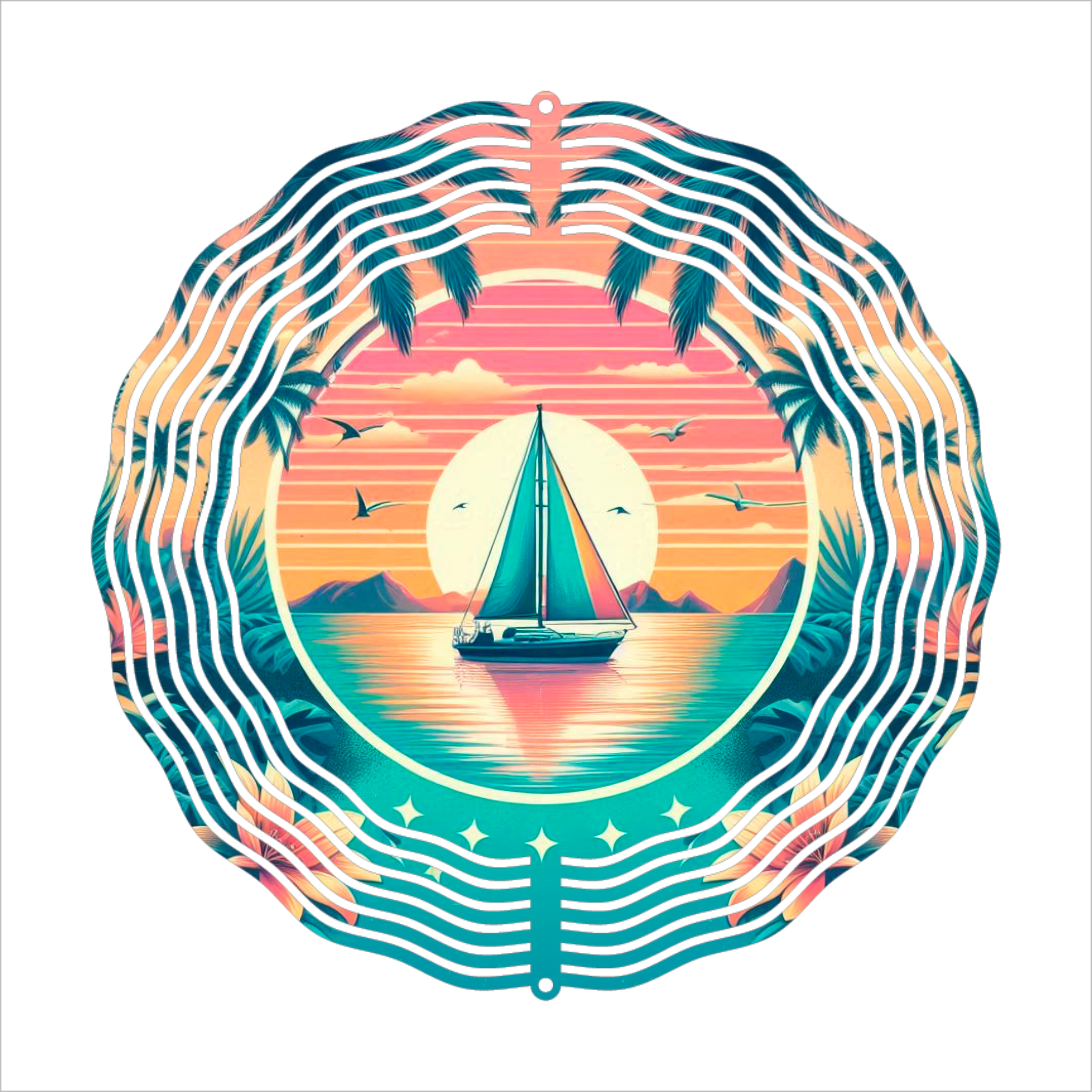 Sailboat - Wind Spinner - Sublimation Transfers