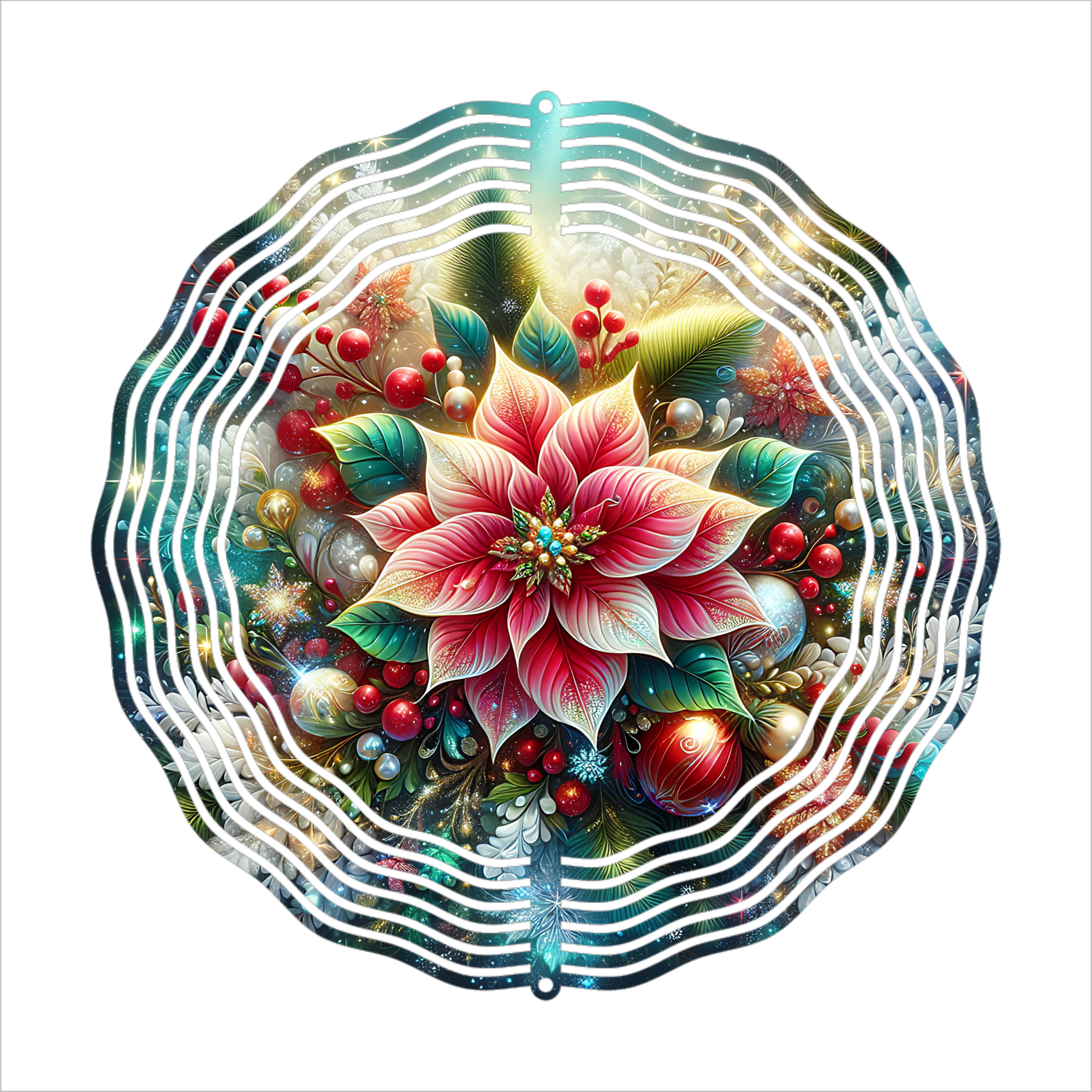 Sparkle Poinsettia - Wind Spinner - Sublimation Transfer